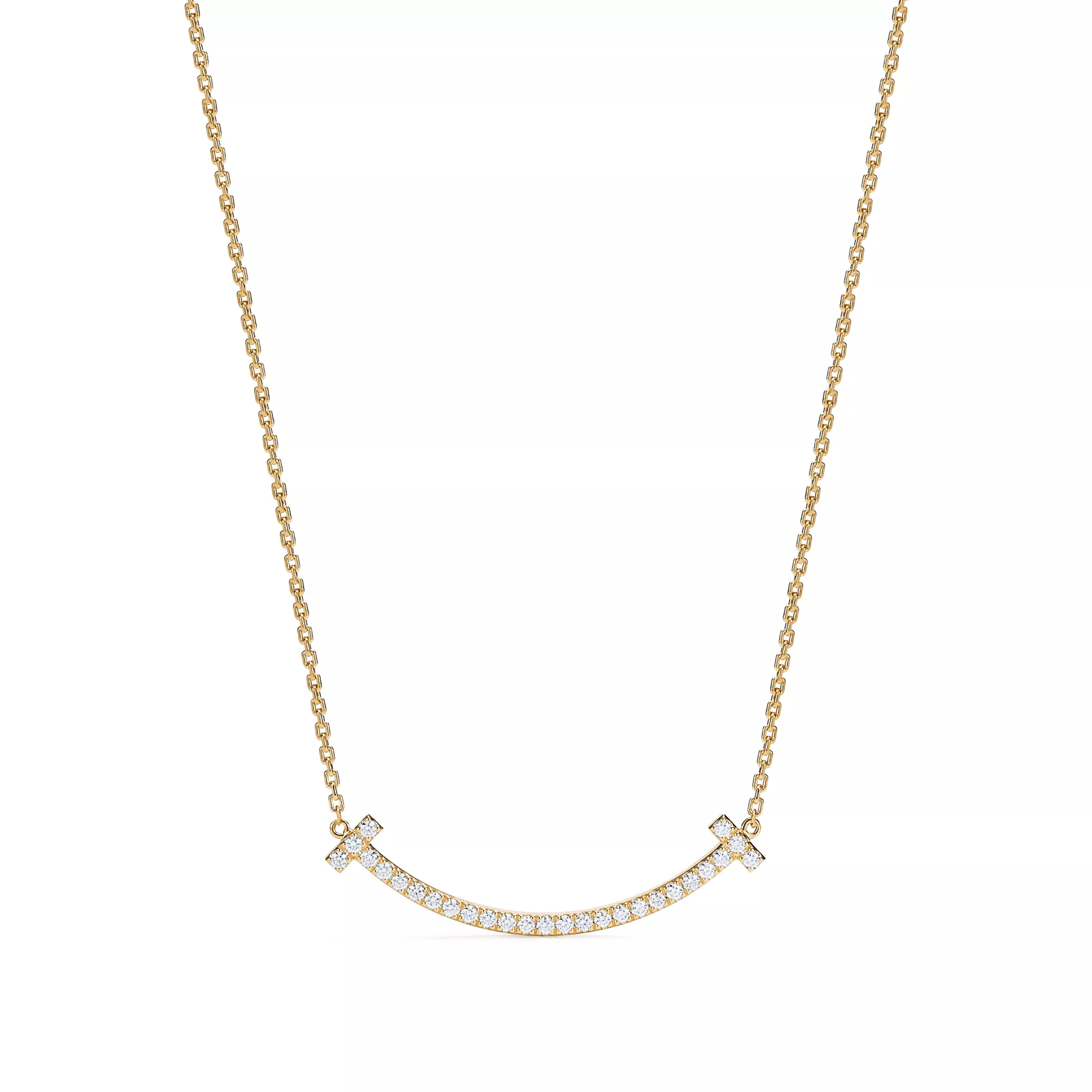 Medium Smile Pendant in Gold with Diamonds
