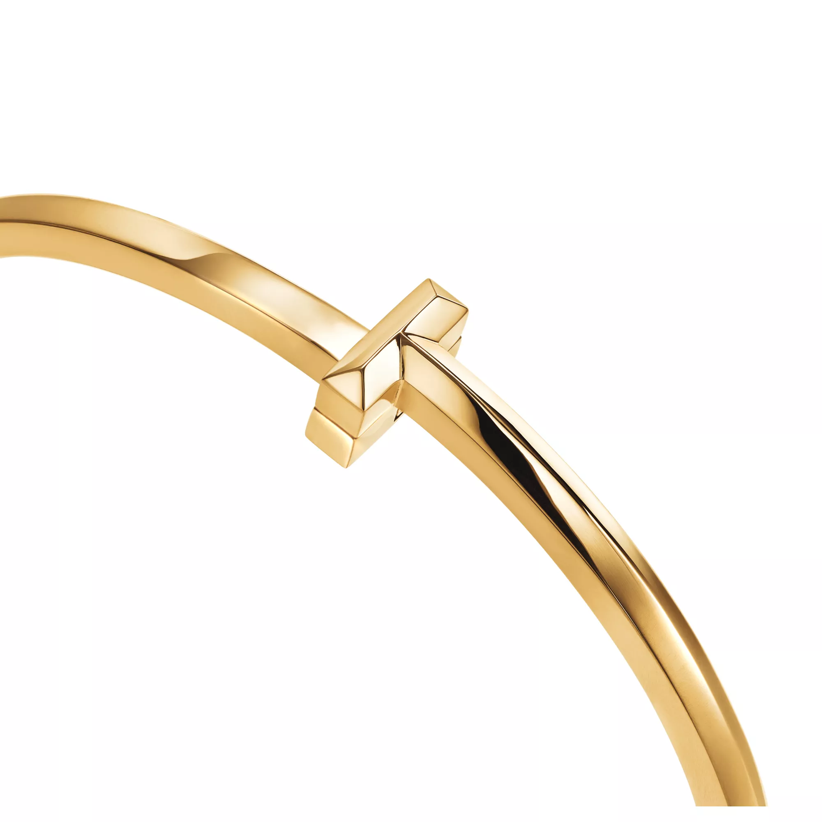 T1 Narrow Hinged Bangle in Yellow Gold