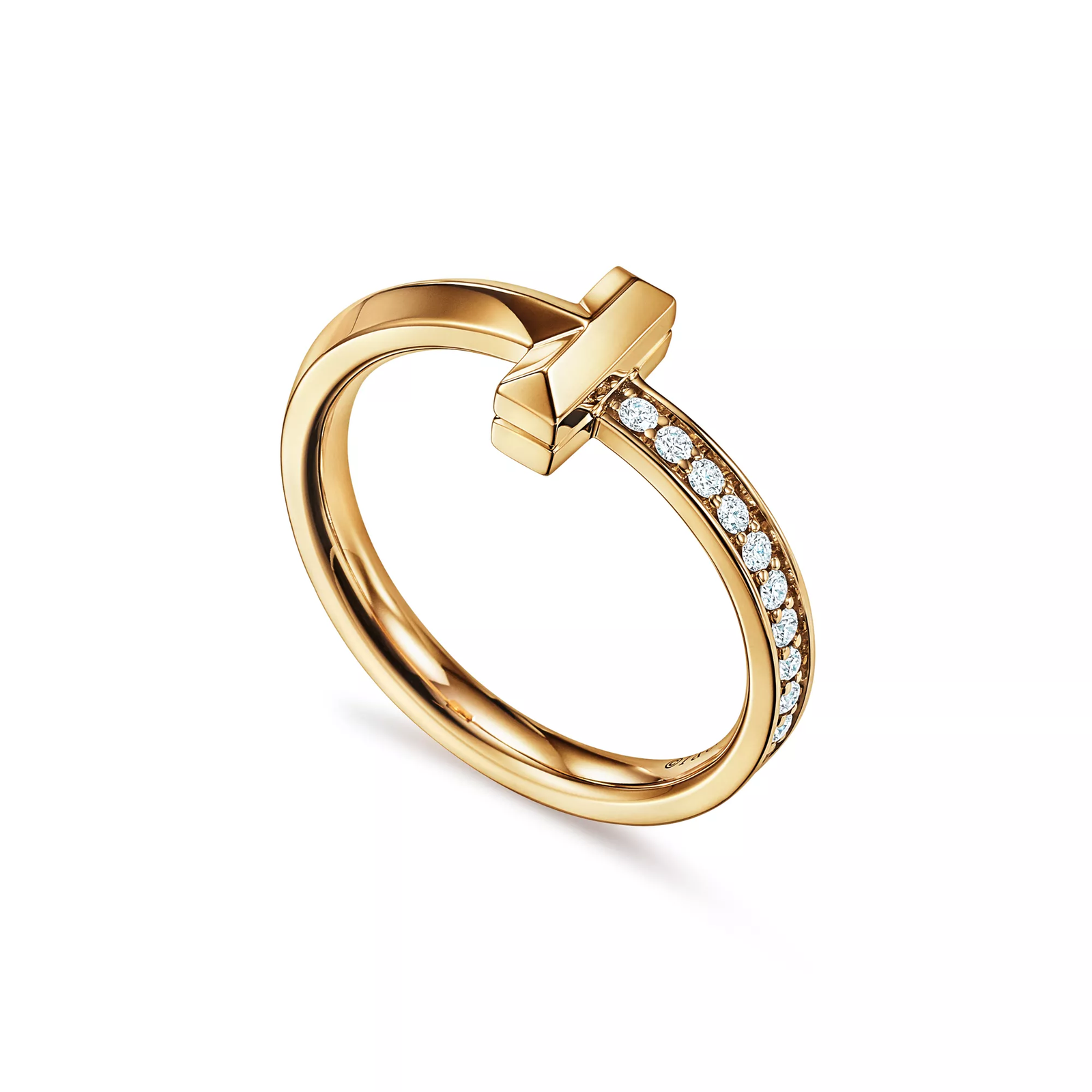 T1 Ring in Yellow Gold with Diamonds