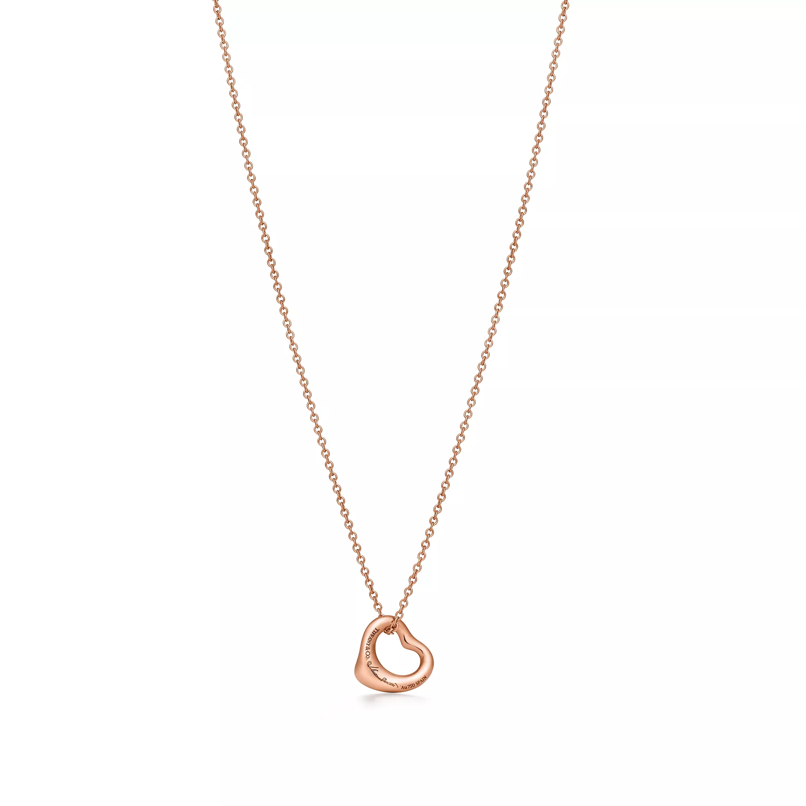 Open Heart Pendant in 18k Rose Gold with Diamonds