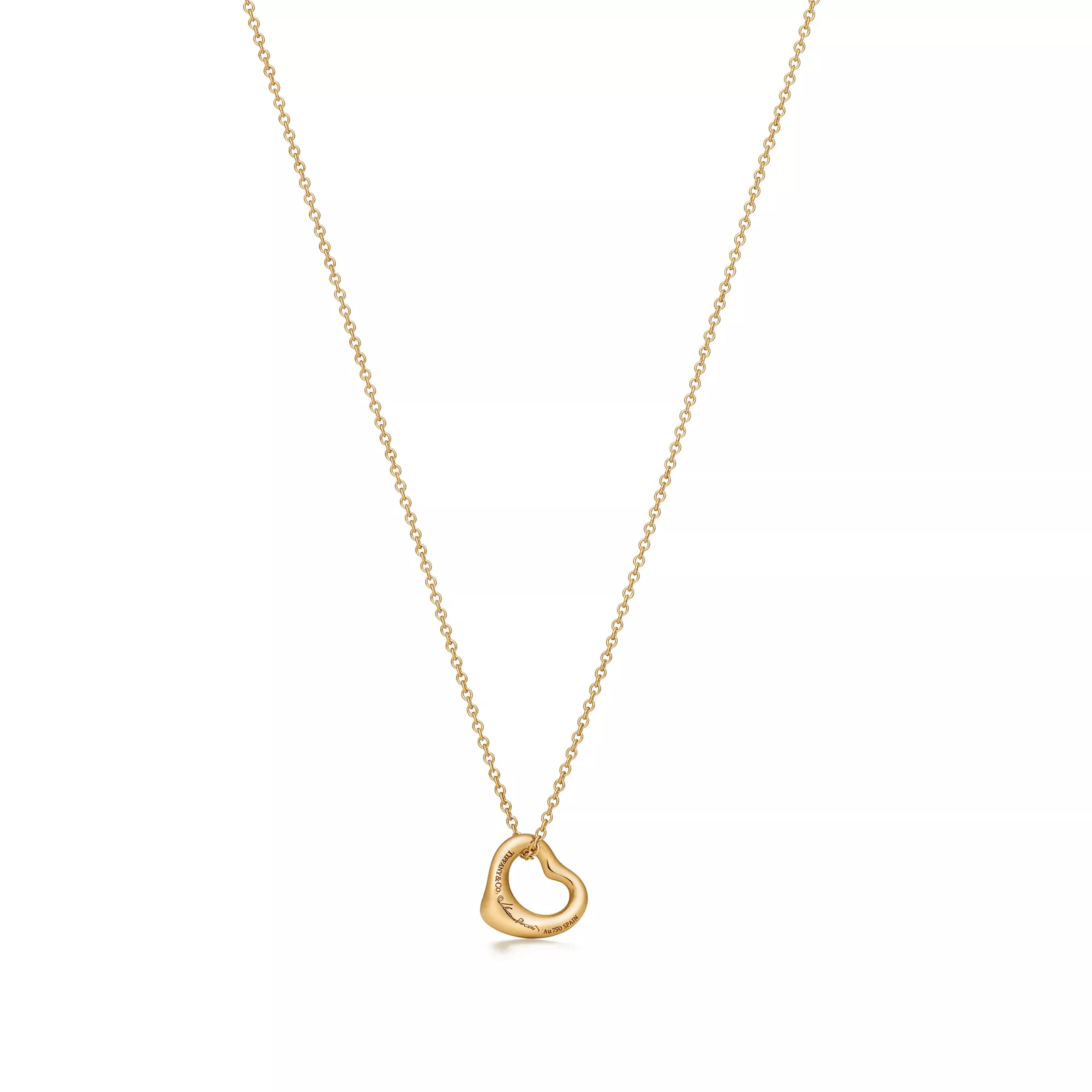 Open Heart Pendant in 18k Gold with Diamonds