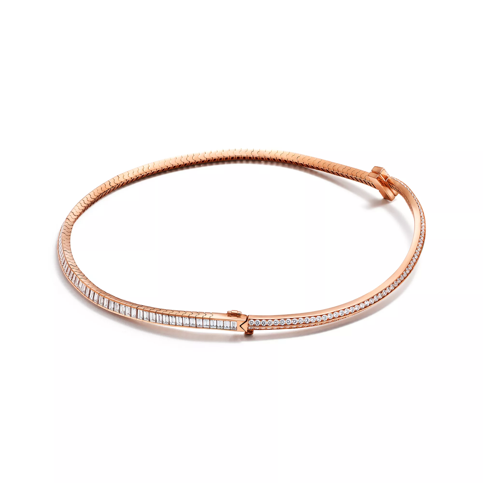T1 Necklace in Rose Gold with Diamonds