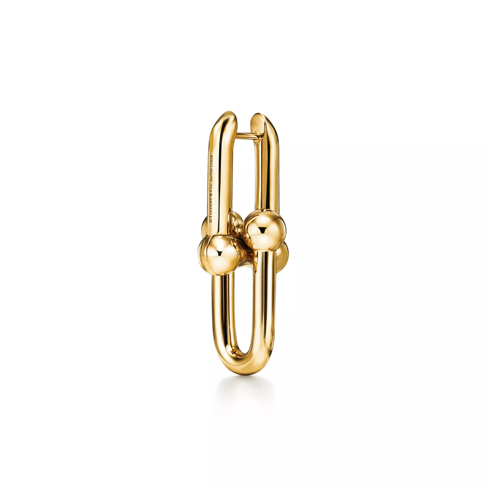 Large Link Earrings in Yellow Gold