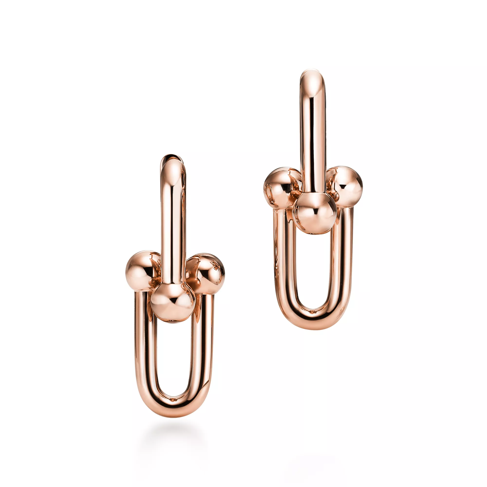 Large Link Earrings in Rose Gold