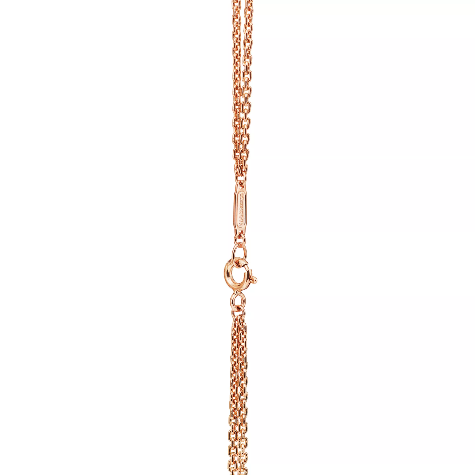 Large Double Link Pendant in Rose Gold with Pave Diamonds