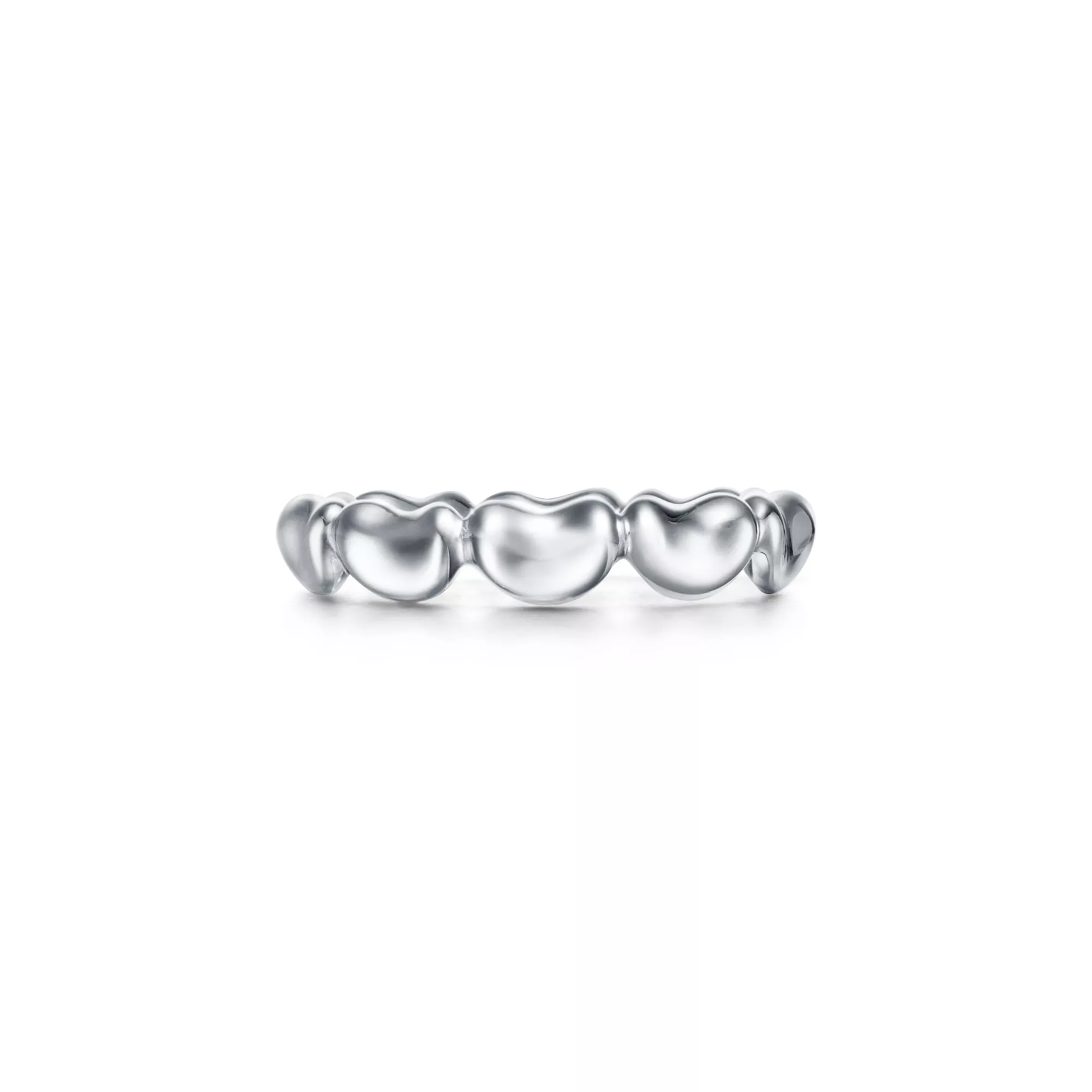 Bean design Continuous Ring in Sterling Silver, 4 mm