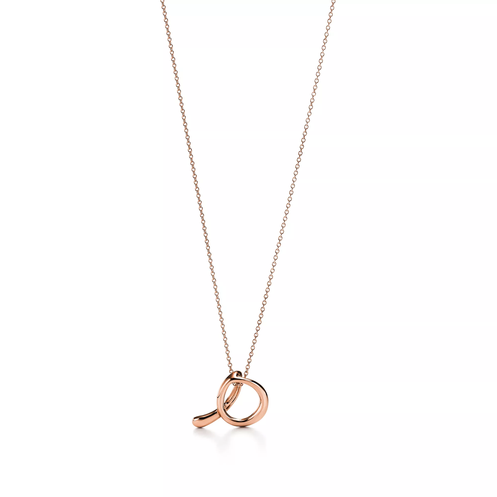 Small Alphabet Pendant in Rose Gold with Diamonds