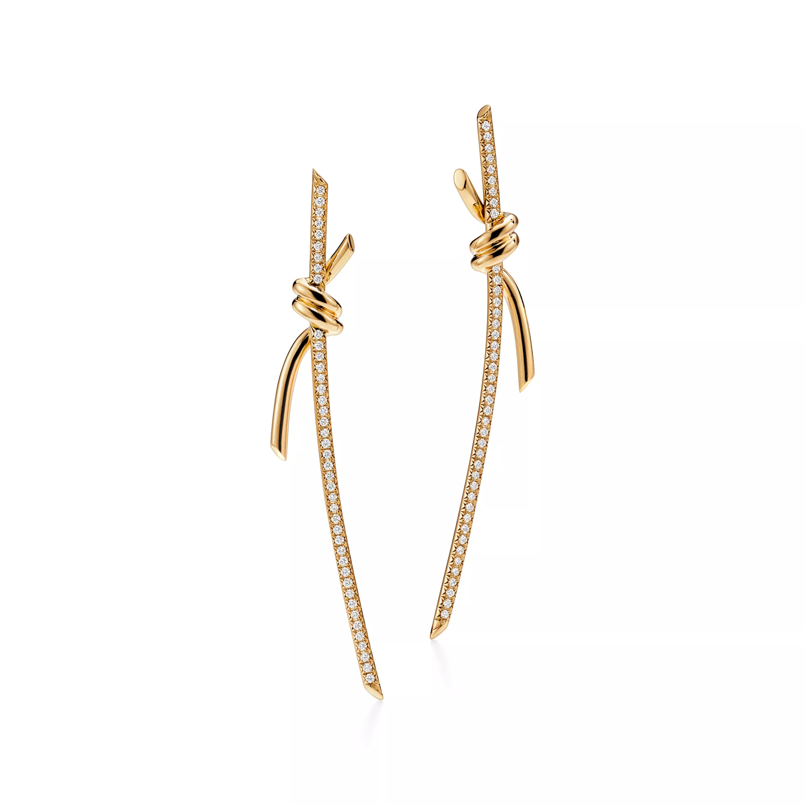 Drop Earrings in Yellow Gold with Diamonds