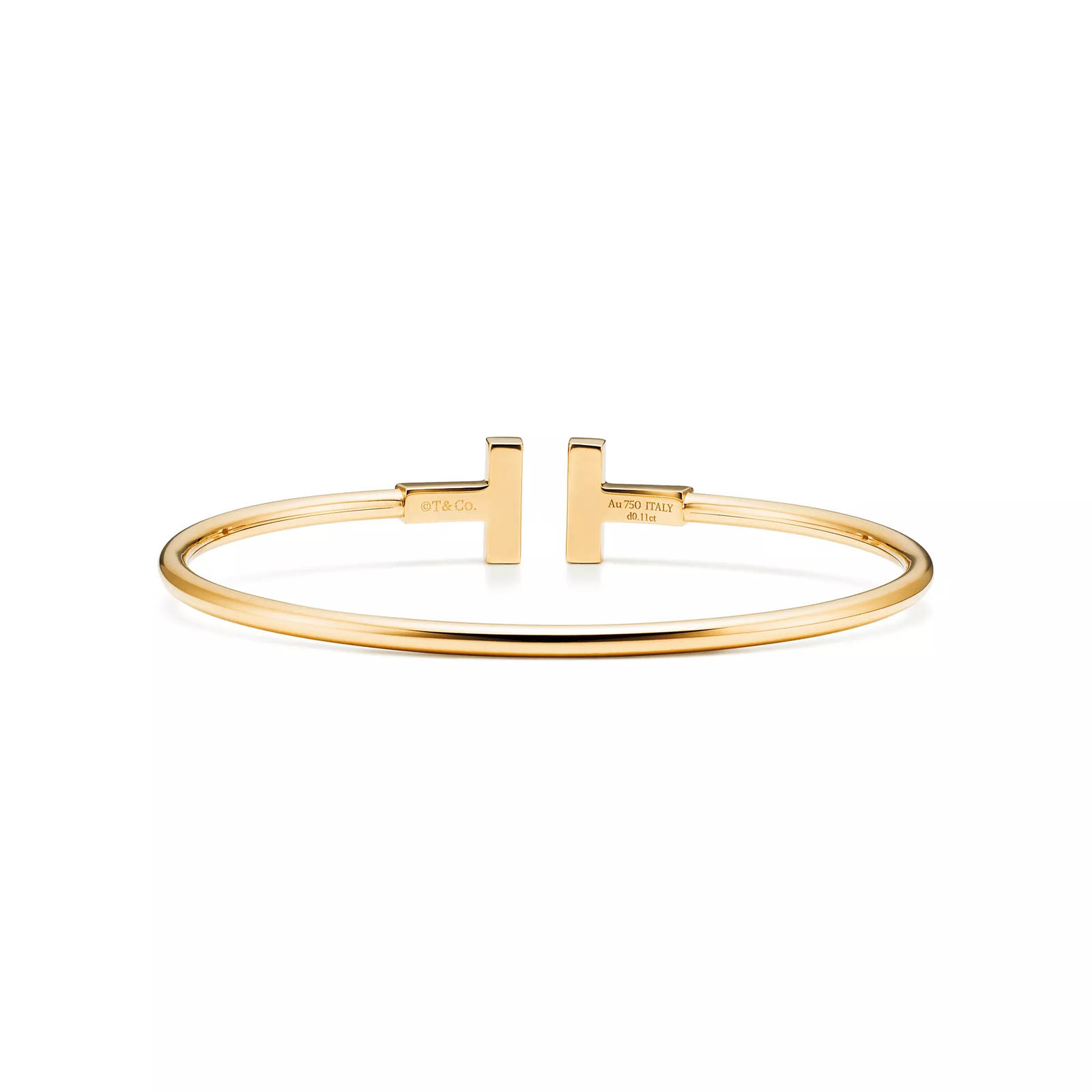 Wire Bracelet in Yellow Gold with Mother-of-pearl and Diamonds