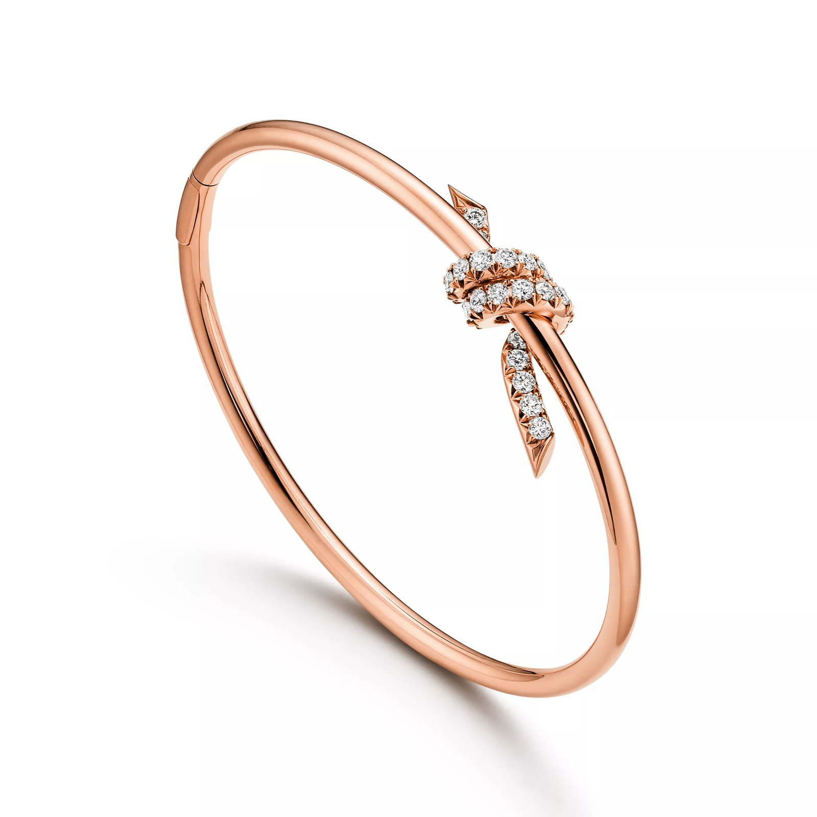 Wire Bangle in Rose Gold with Diamonds