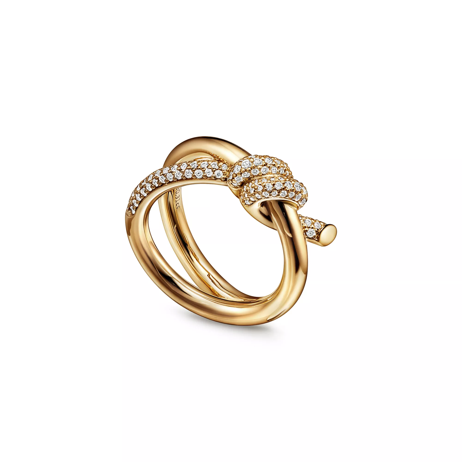 Double Row Ring in Yellow Gold with Diamonds