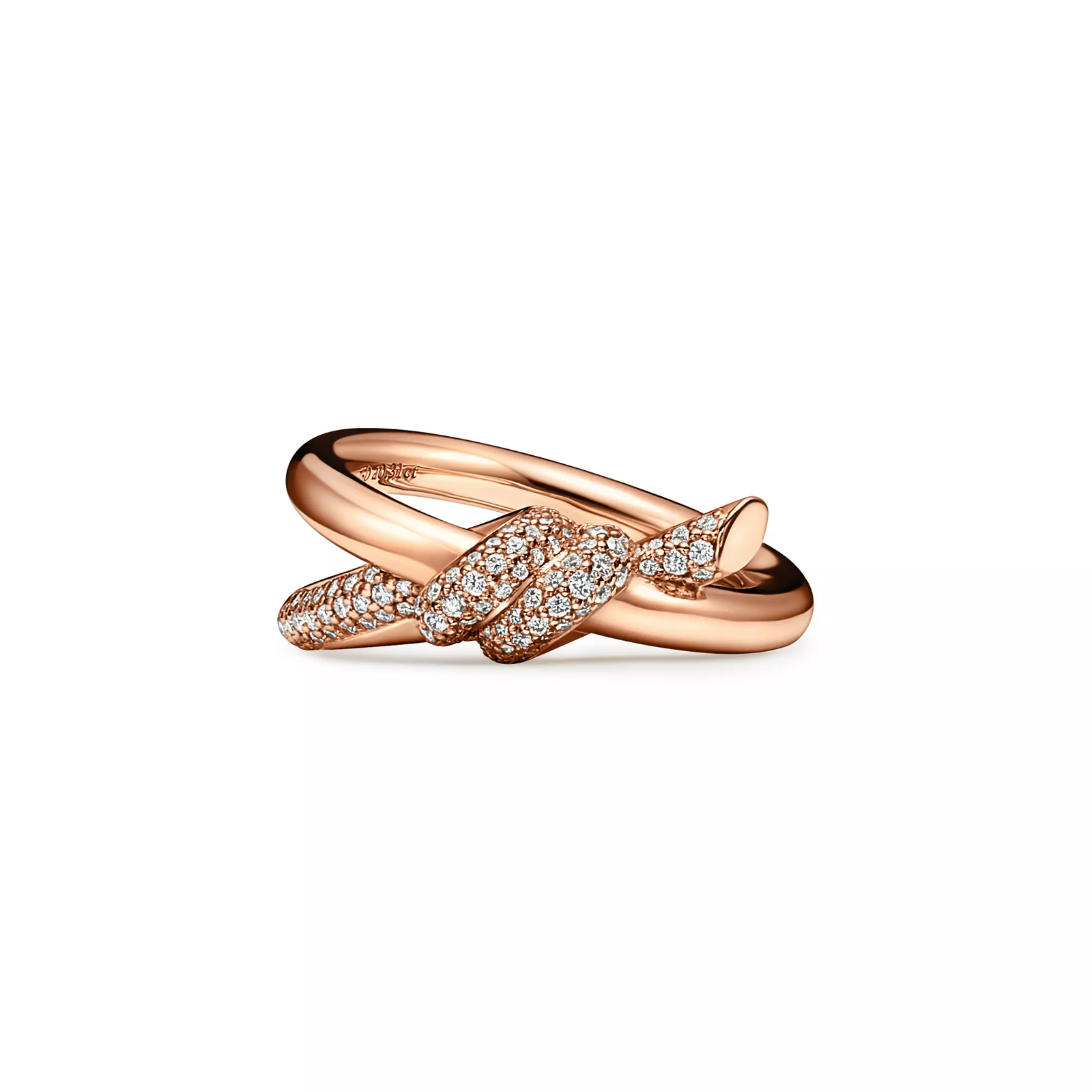 Double Row Ring in Rose Gold with Diamonds