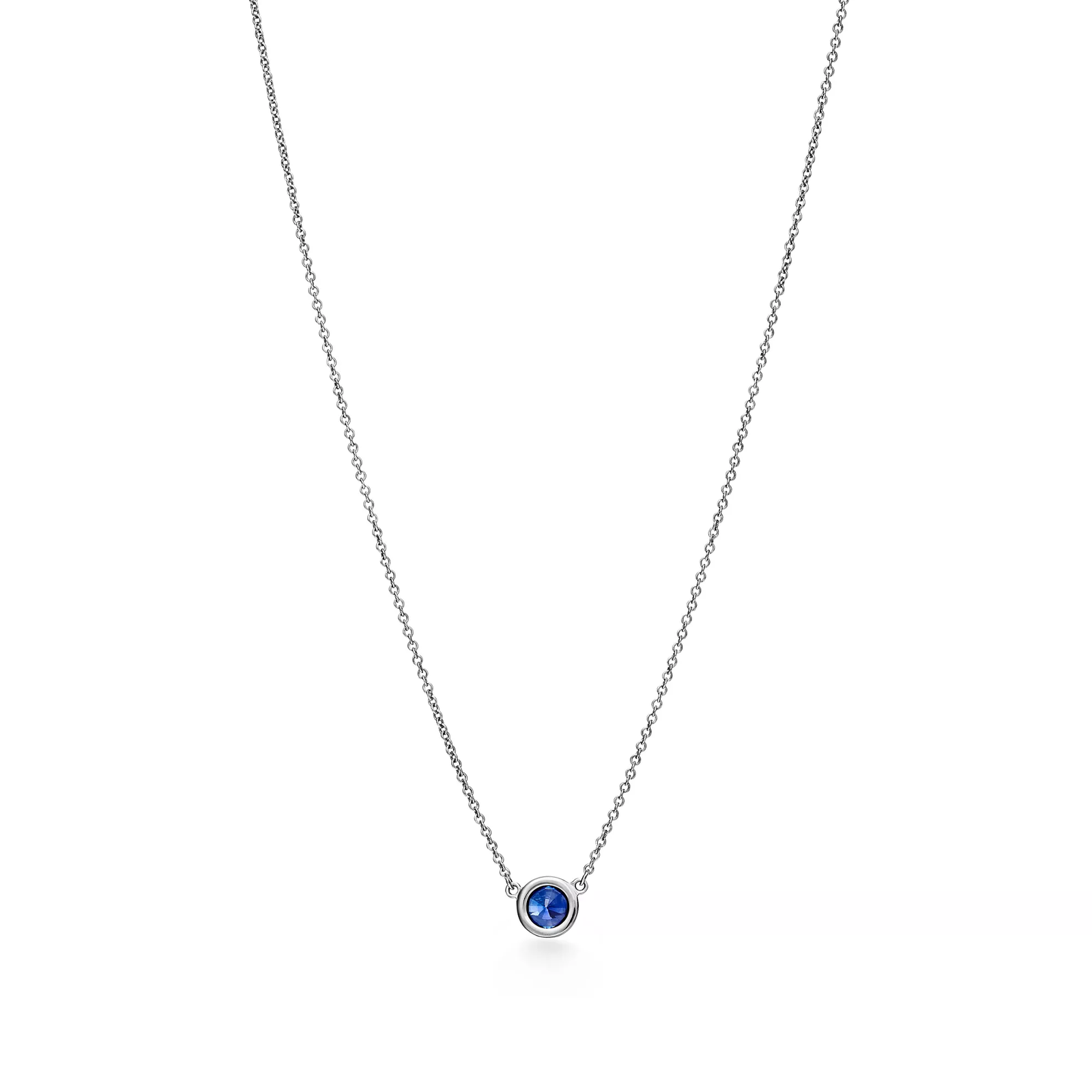 Color by the Yard Pendant in Platinum with a Sapphire
