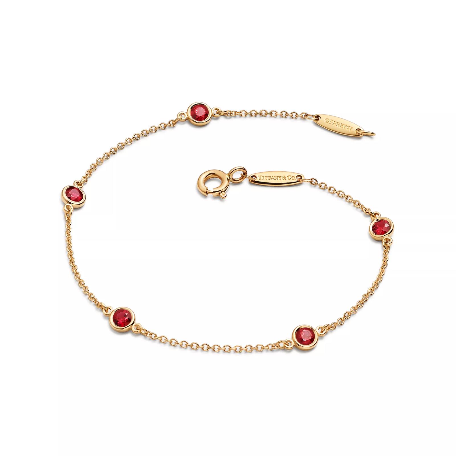 Color by the Yard Bracelet in Yellow Gold with Rubies