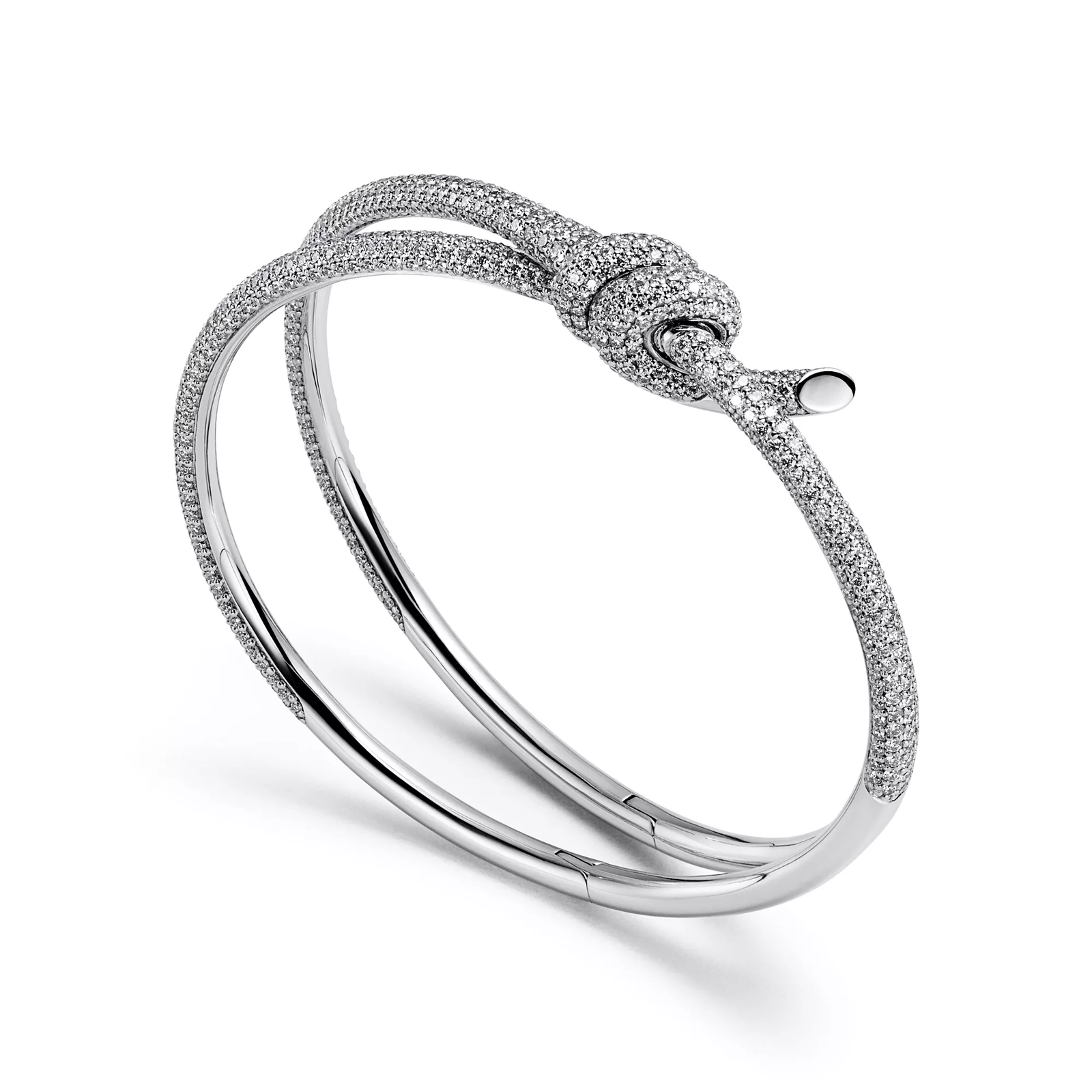 Double Row Bracelet in White Gold with Diamonds