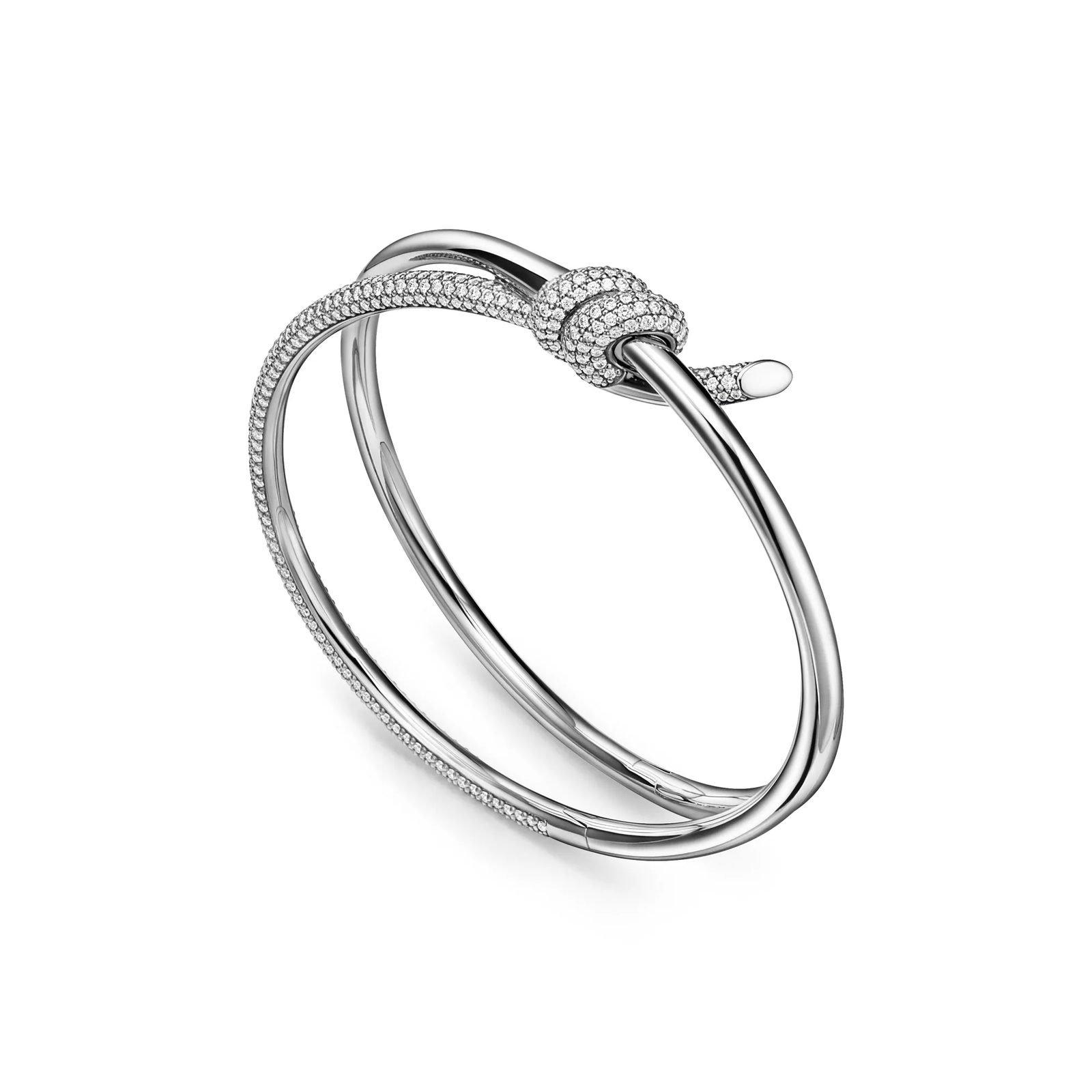 Double Row Bracelet in White Gold with Diamonds