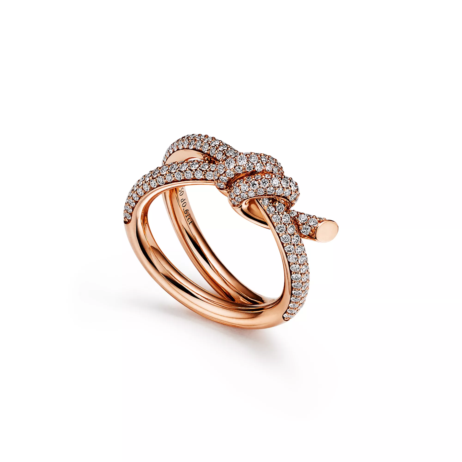 Double Row Ring in Rose Gold with Diamonds