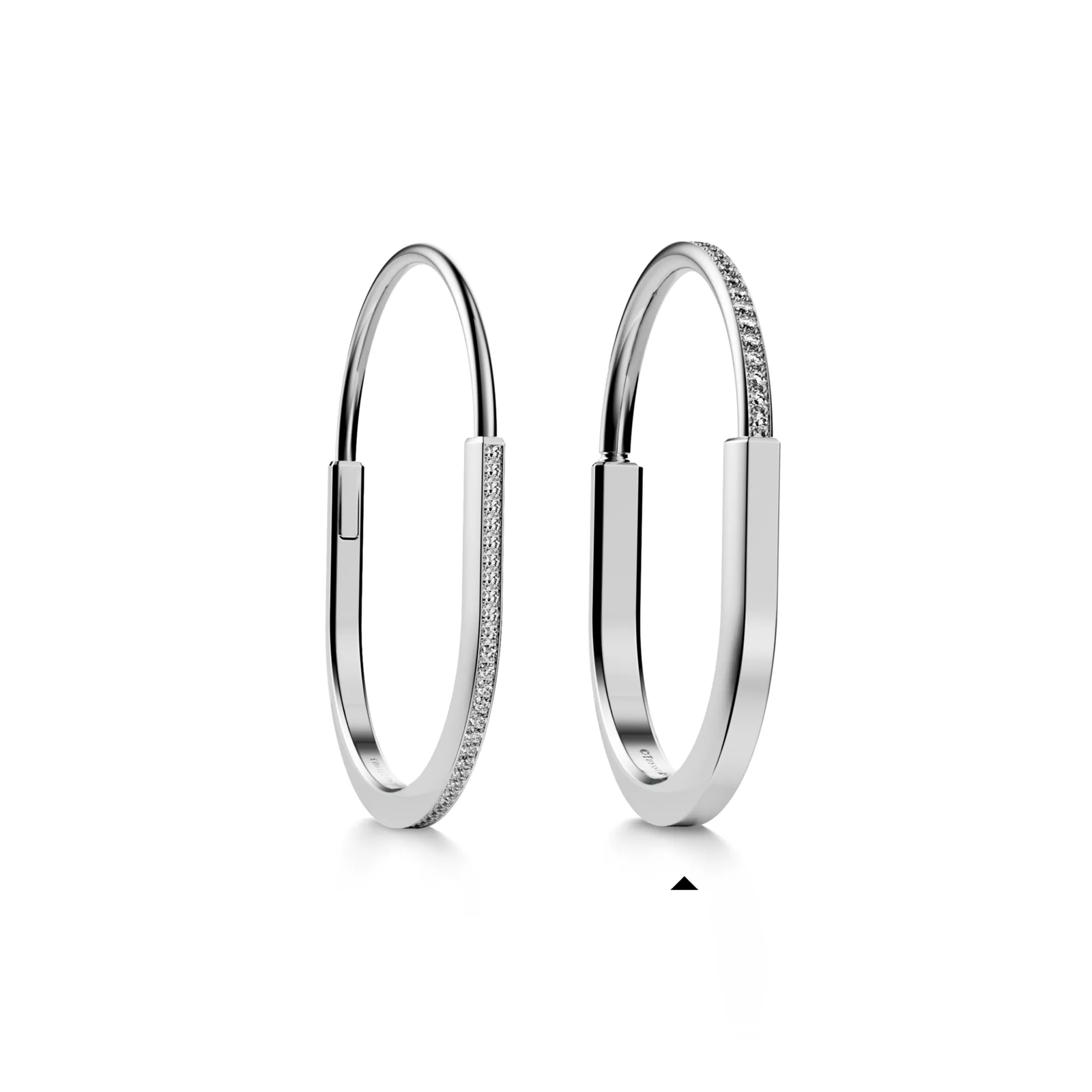 Bangle in White Gold with Half Pave Diamonds