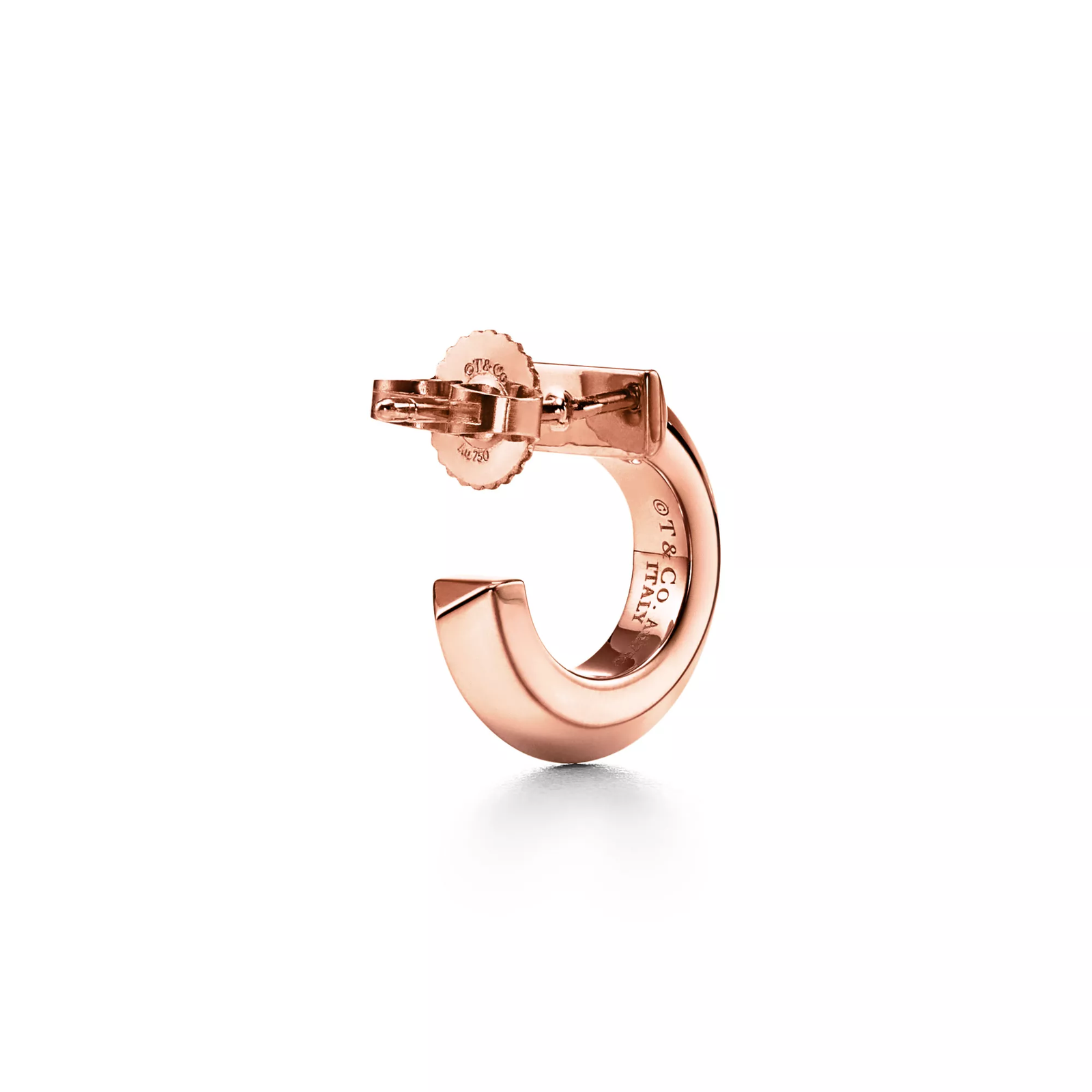 T1 Hoop Earrings in Rose Gold