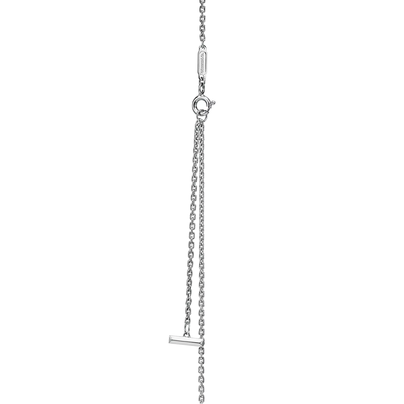 T1 Circle Pendant in White Gold with Pave Diamonds
