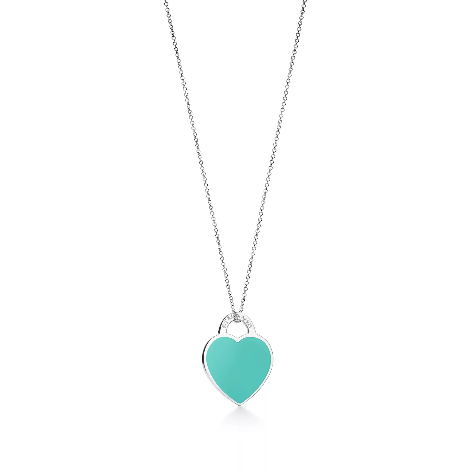 Tiffany Blue Small Heart Tag Pendant in Sterling Silver