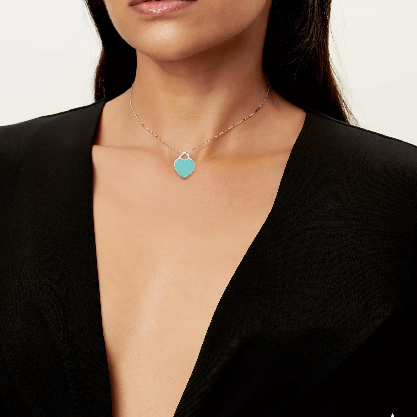 Tiffany Blue Small Heart Tag Pendant in Sterling Silver