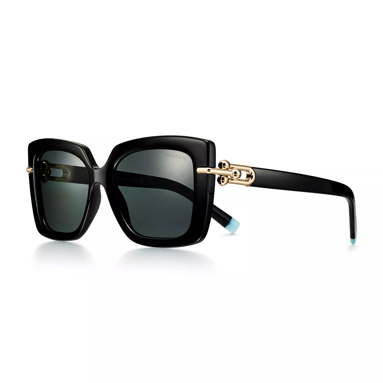 Sunglasses in Black Acetate with Dark Gray Lenses