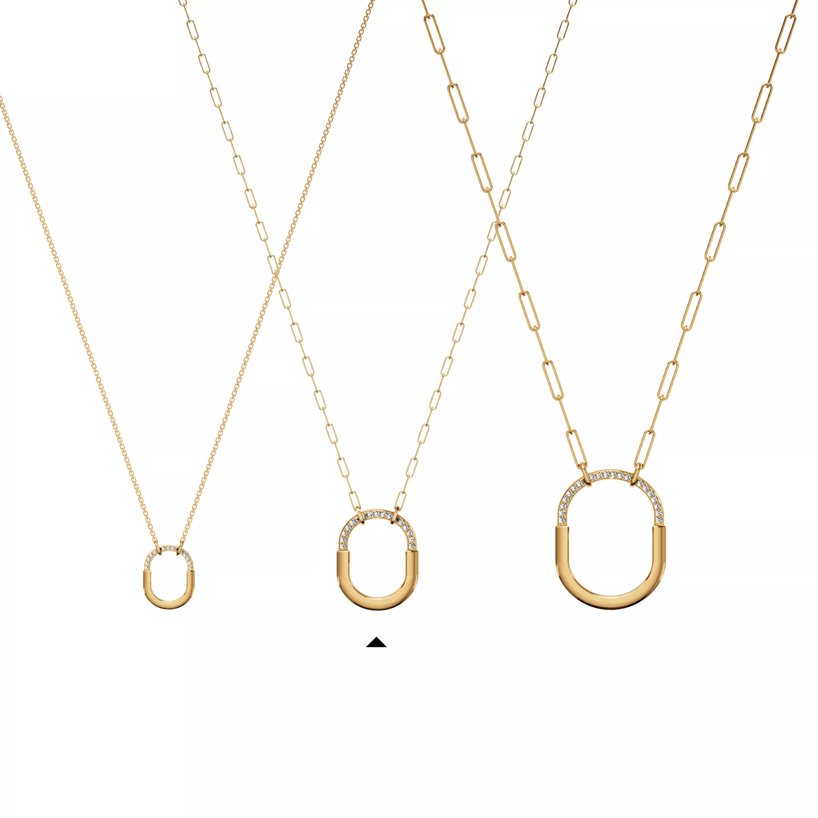 Pendant in Yellow Gold with Diamonds, Medium