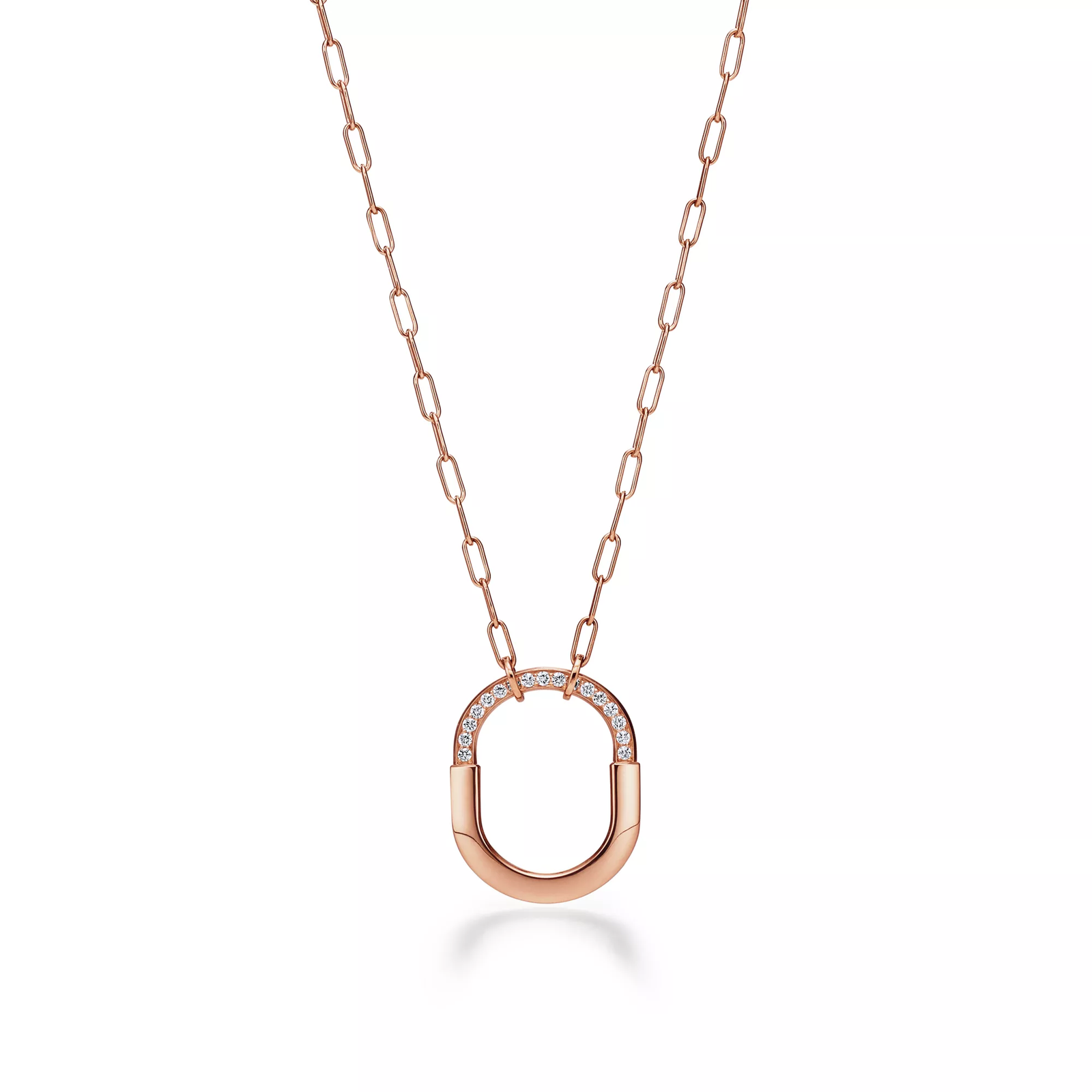 Pendant in Rose Gold with Diamonds, Medium