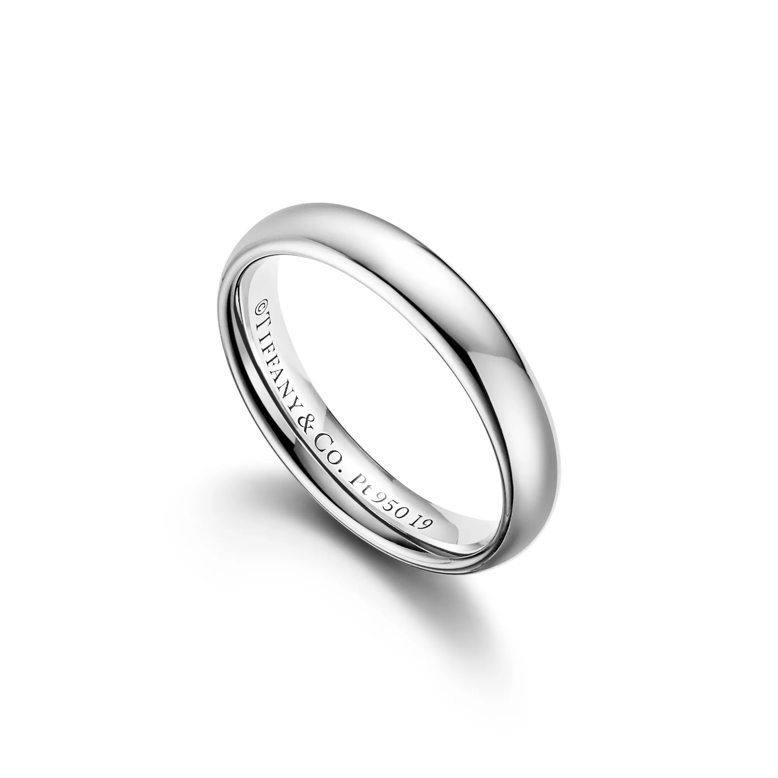 Wedding Band Ring in Platinum, 4 mm Wide