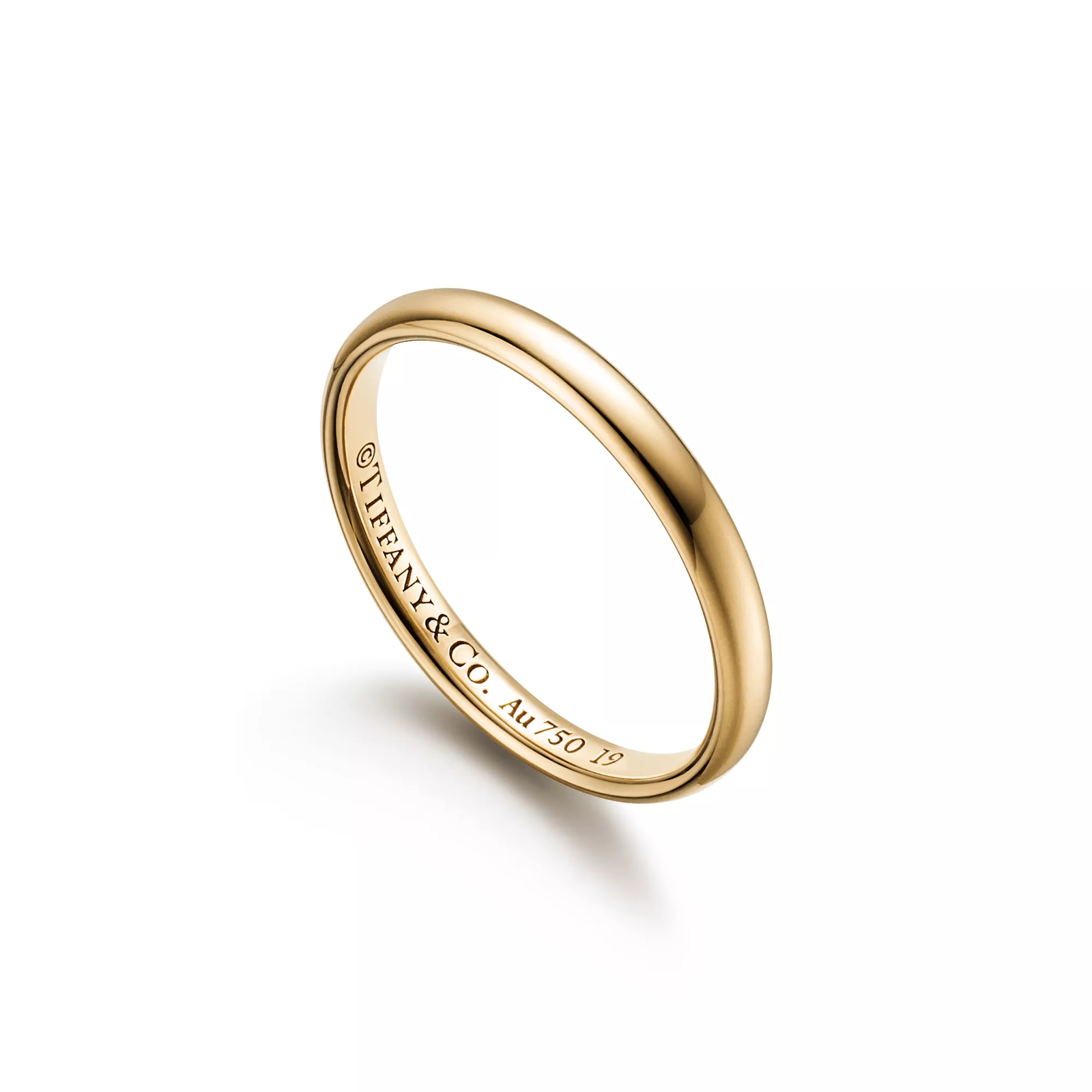 Wedding Band Ring in Yellow Gold, 2.5 mm Wide