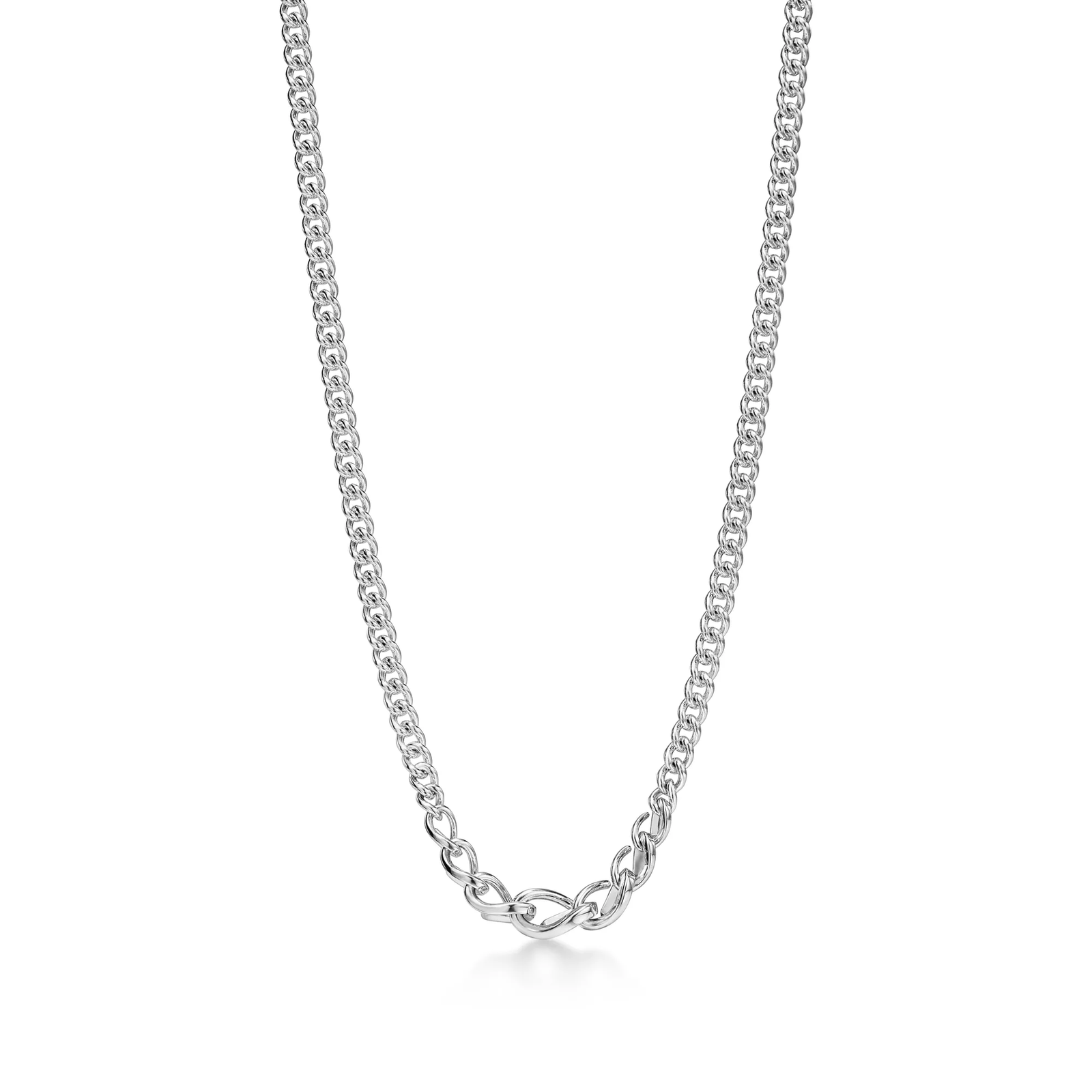Graduated Link Necklace in High-polished Sterling Silver