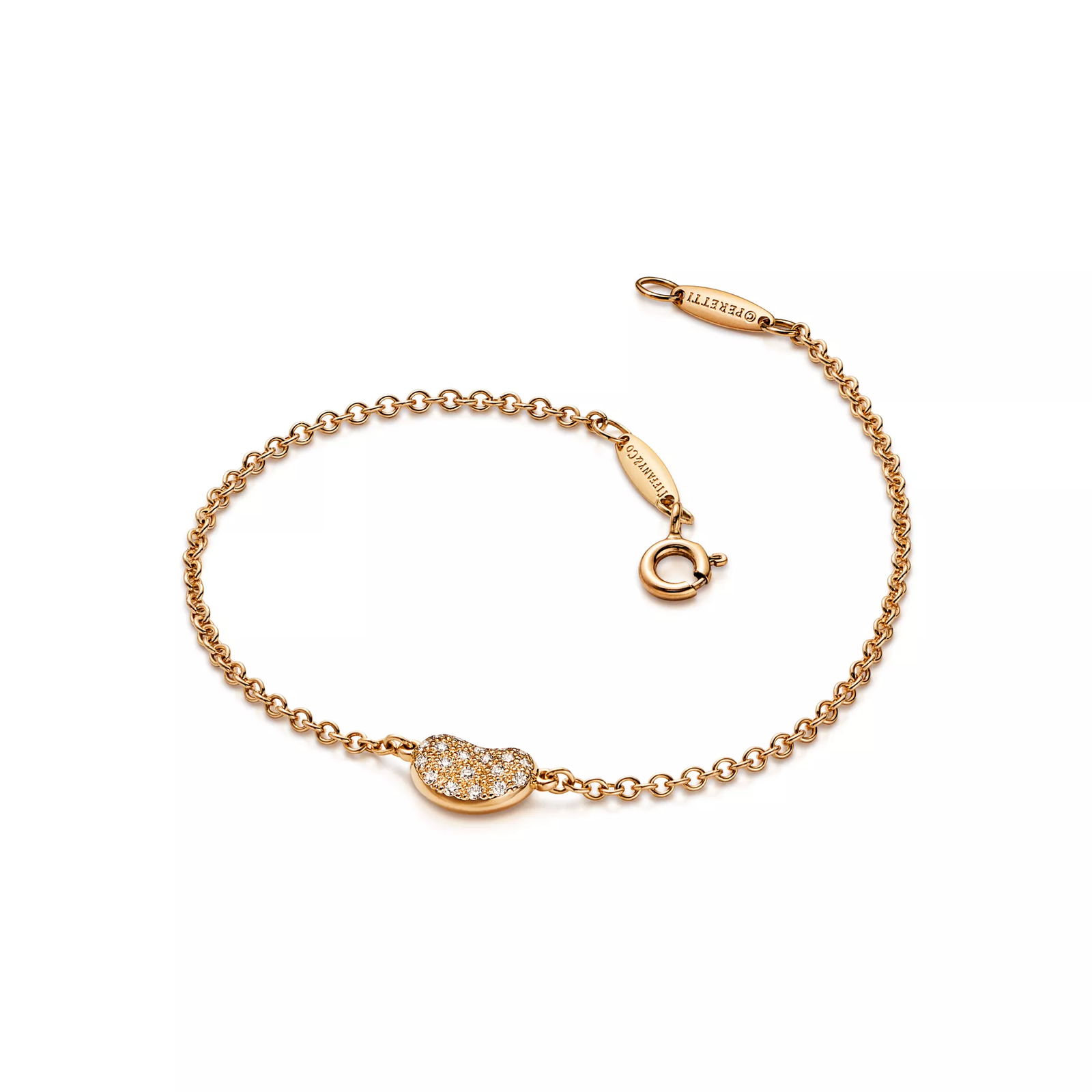 Bean design Bracelet in Yellow Gold with Diamonds