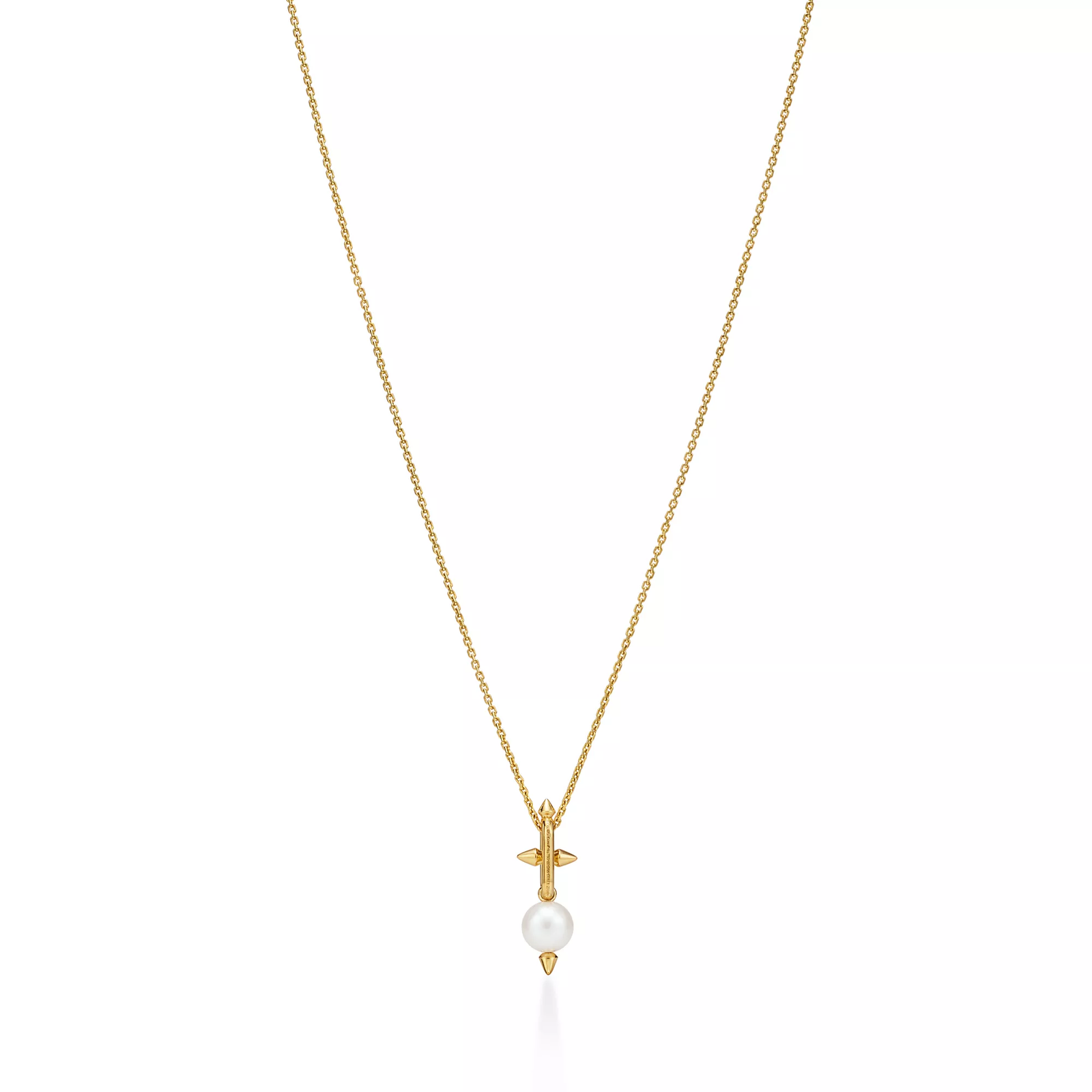 Pearl Pendant in Yellow Gold with Diamonds