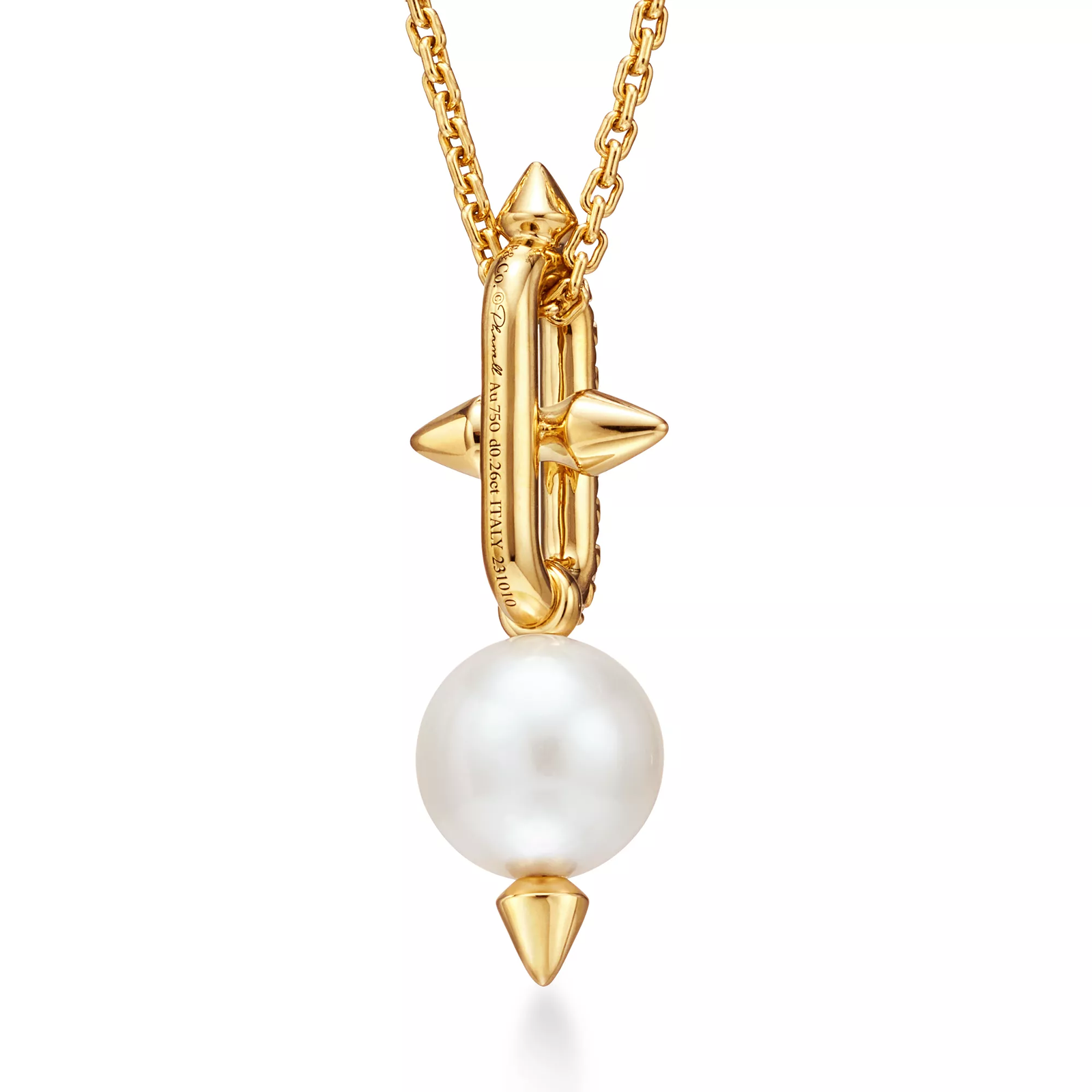 Pearl Pendant in Yellow Gold with Diamonds