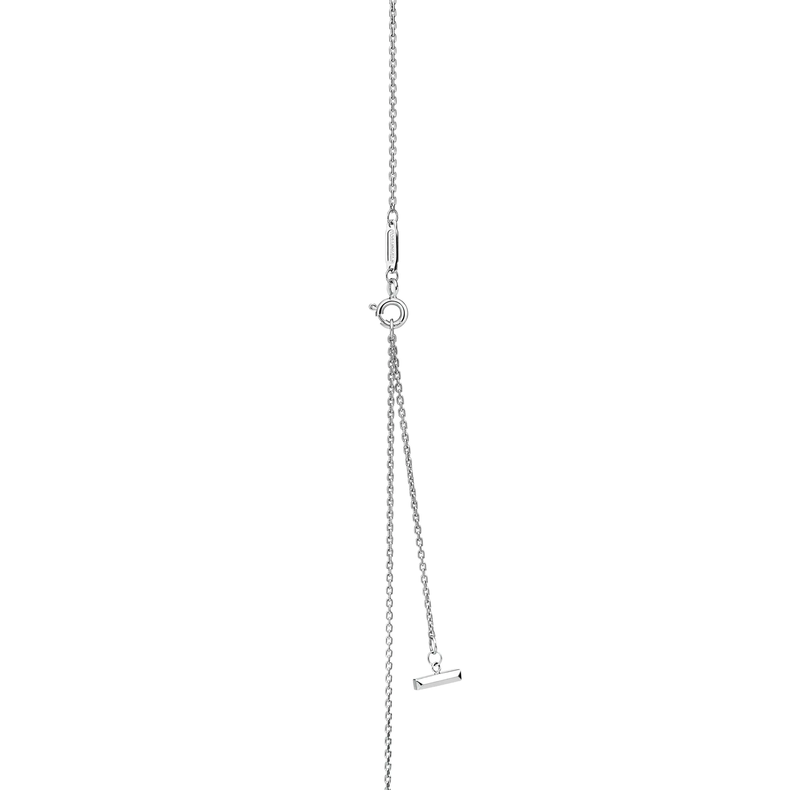 T1 Narrow Circle Pendant in White Gold with Pave Diamonds