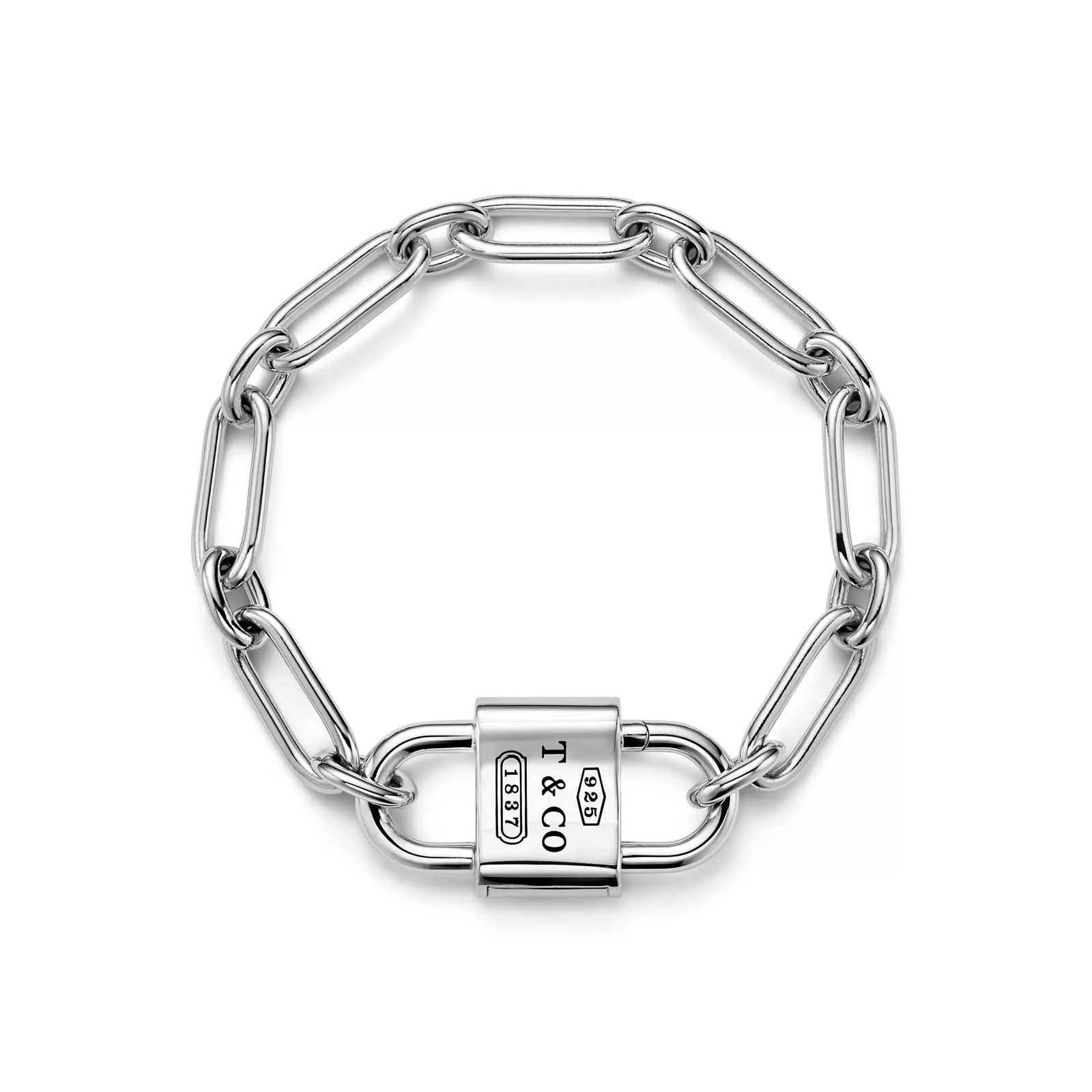 Large Double Lock Bracelet in Sterling Silver