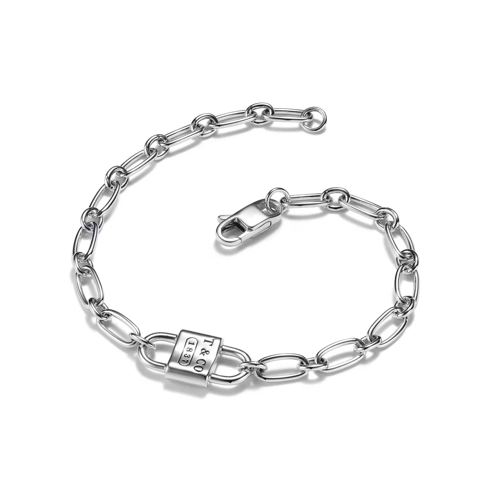 Small Double Lock Bracelet in Sterling Silver