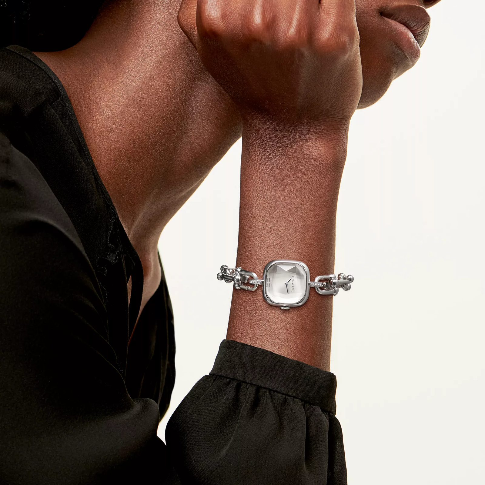 Watch in Sterling Silver and Steel with Diamonds