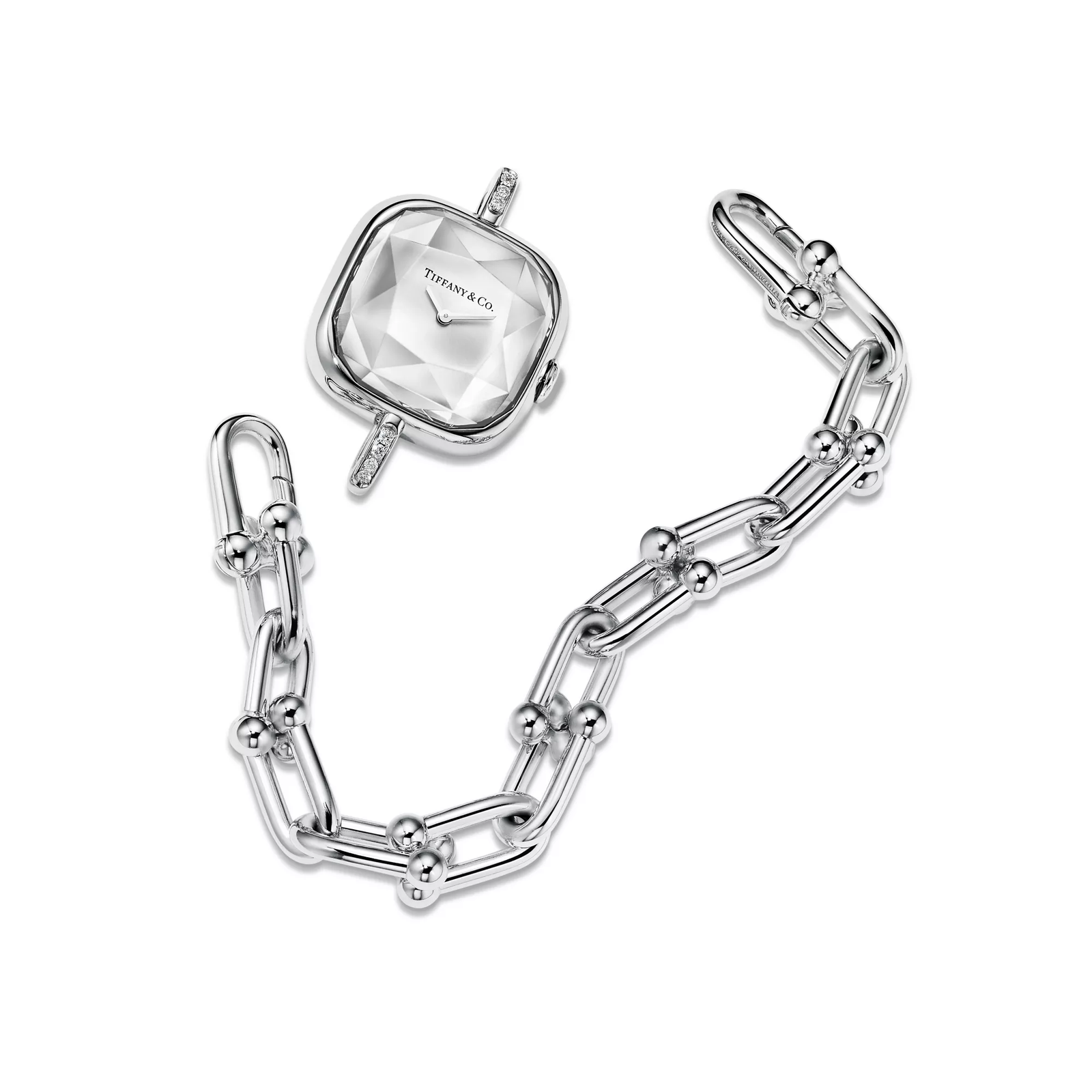 Watch in Sterling Silver and Steel with Diamonds