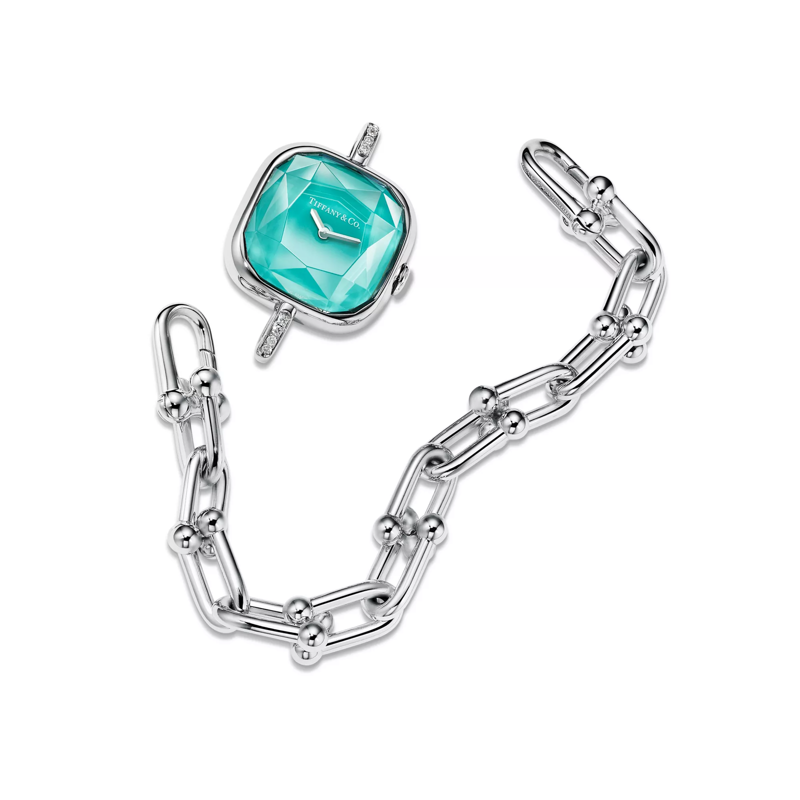 Watch in Sterling Silver and Steel with Diamonds