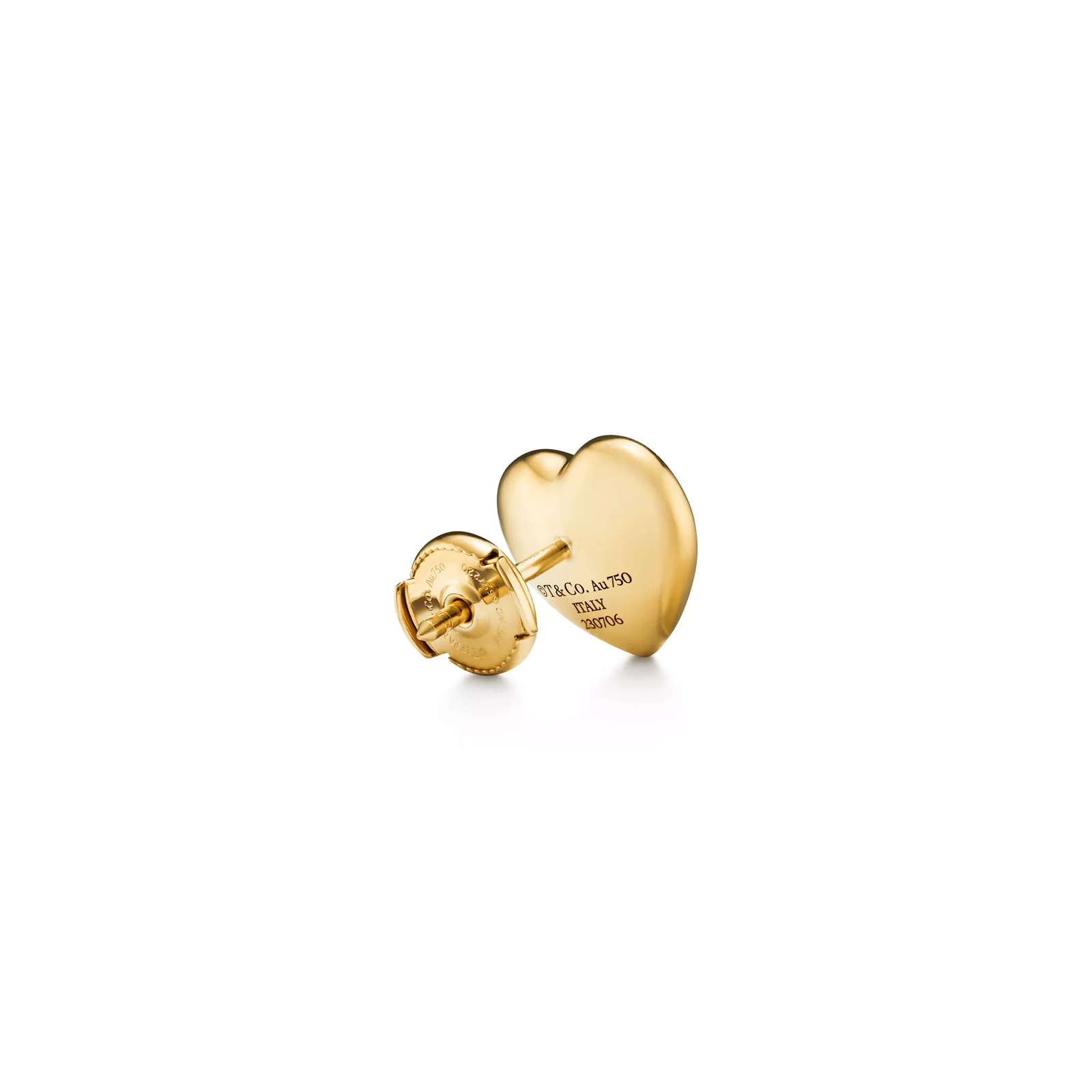 Full Heart Earrings in Yellow Gold