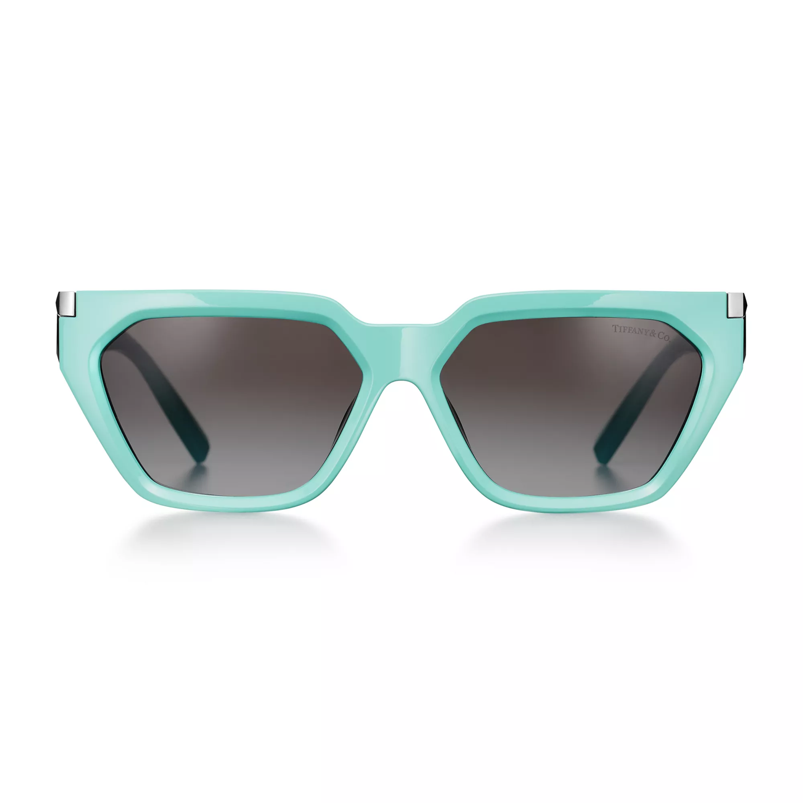 Sunglasses in Tiffany Blue Acetate with Gray Gradient Lenses