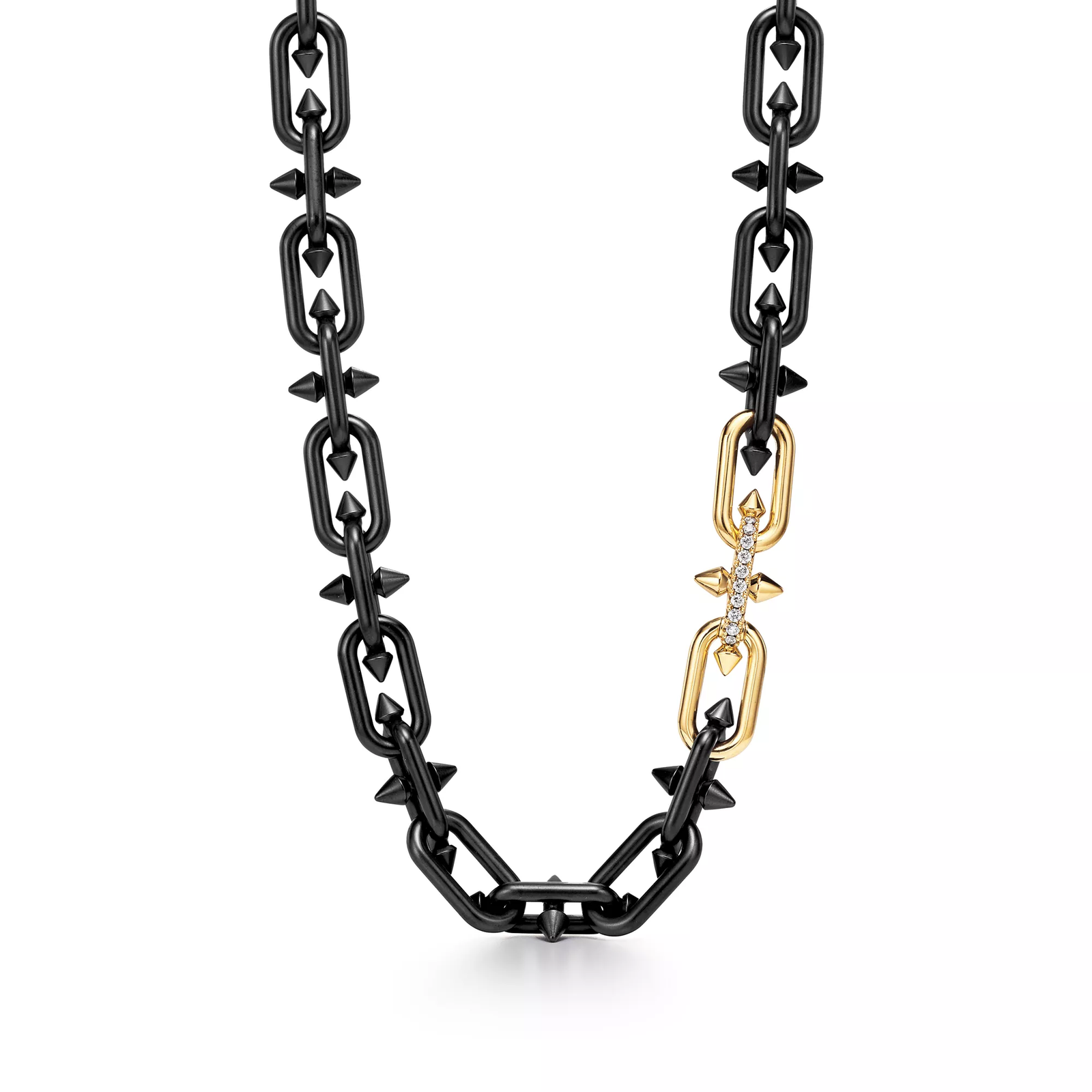 Necklace in Titanium, Gold and Diamonds