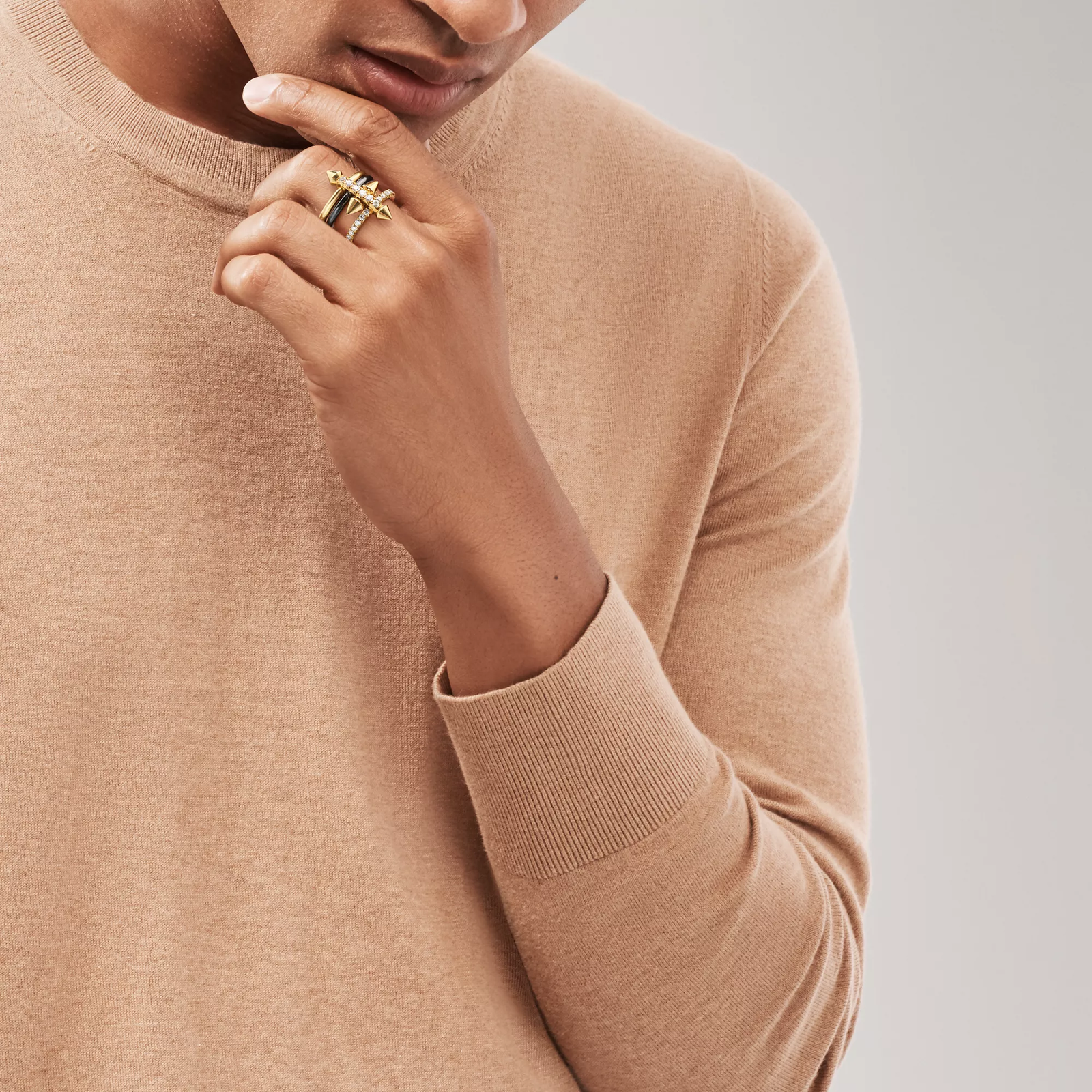Ring in Titanium, Gold and Diamonds