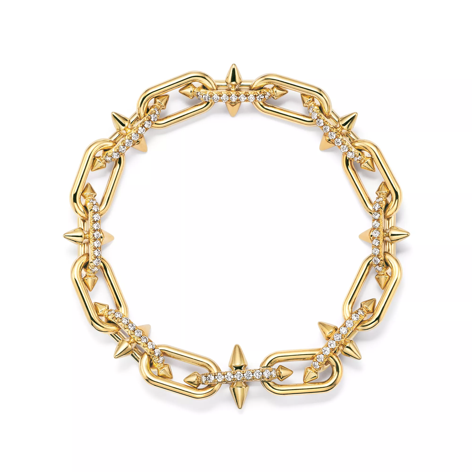 Link Bracelet in Gold with Diamonds