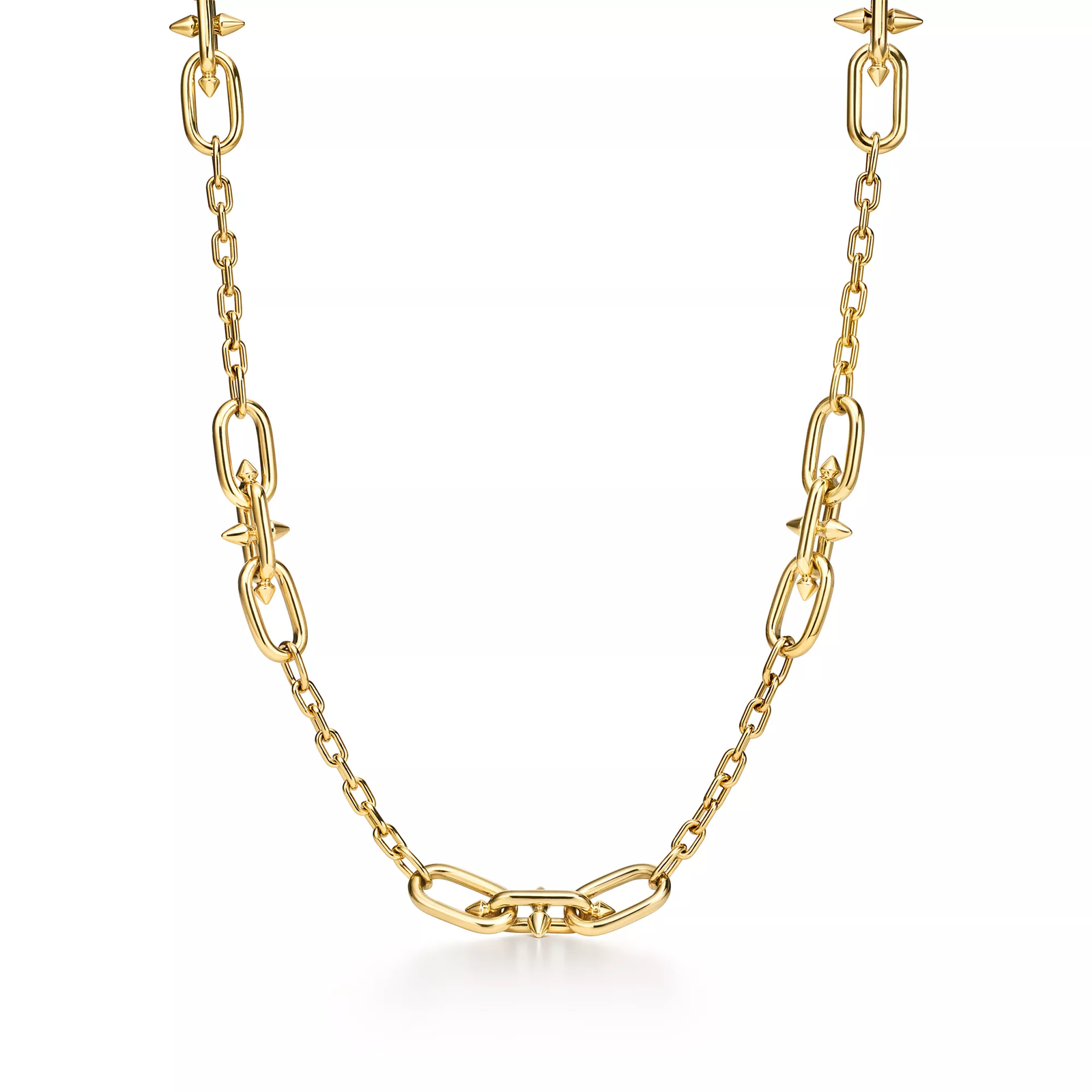 Medium Link Station Necklace in Gold
