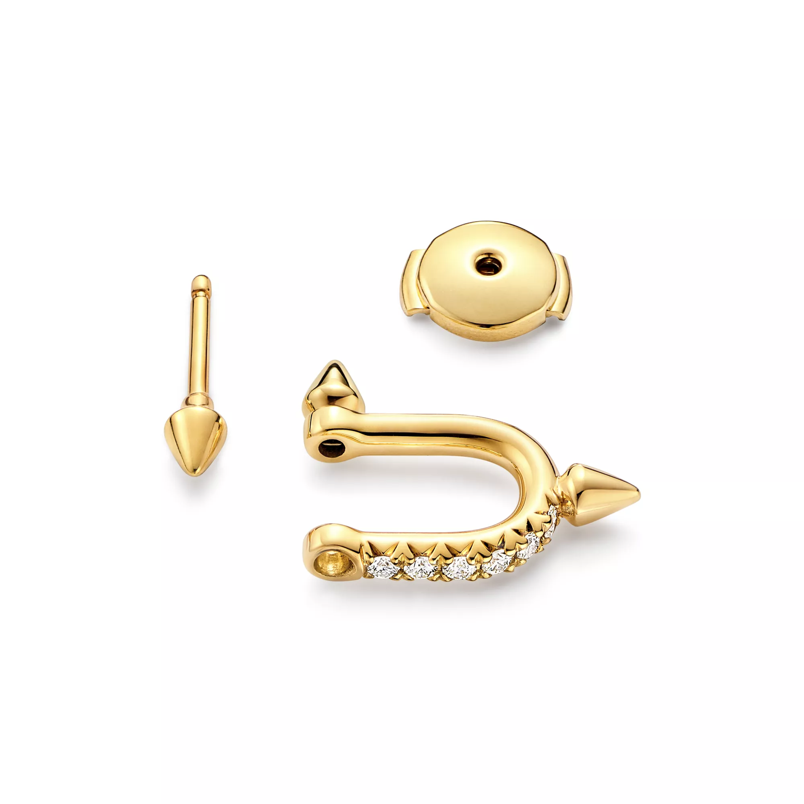 Small Earrings in Gold with Diamonds