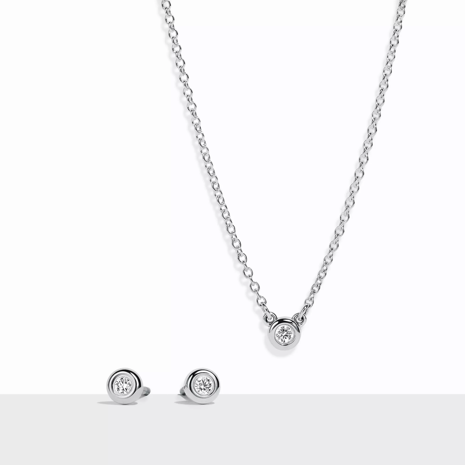 Diamonds by the Yard Pendant and Earrings Set in Sterling Silver