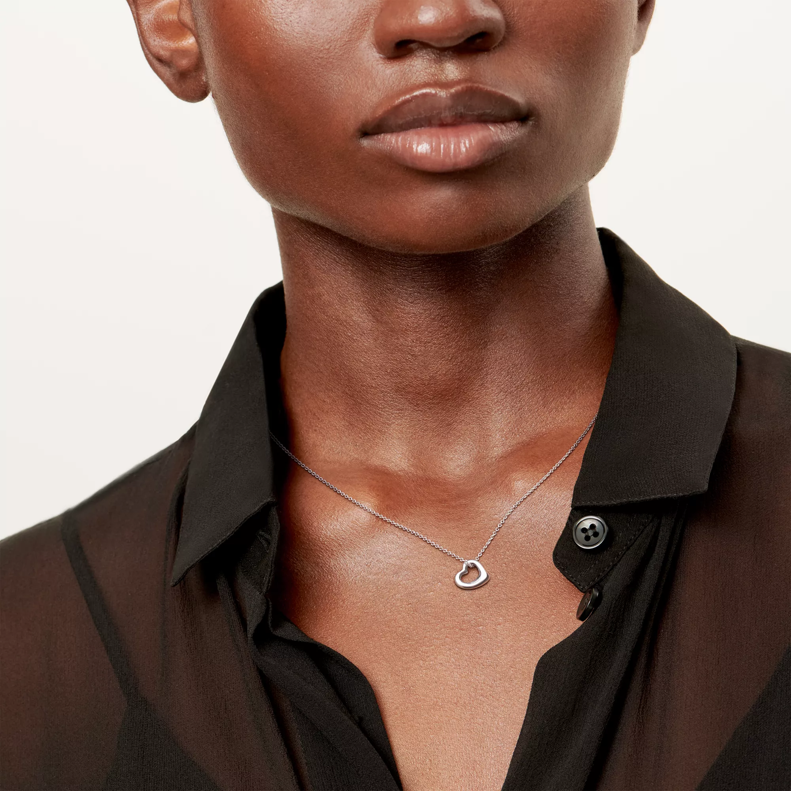 Open Heart and Diamonds by the Yard Set in Sterling Silver